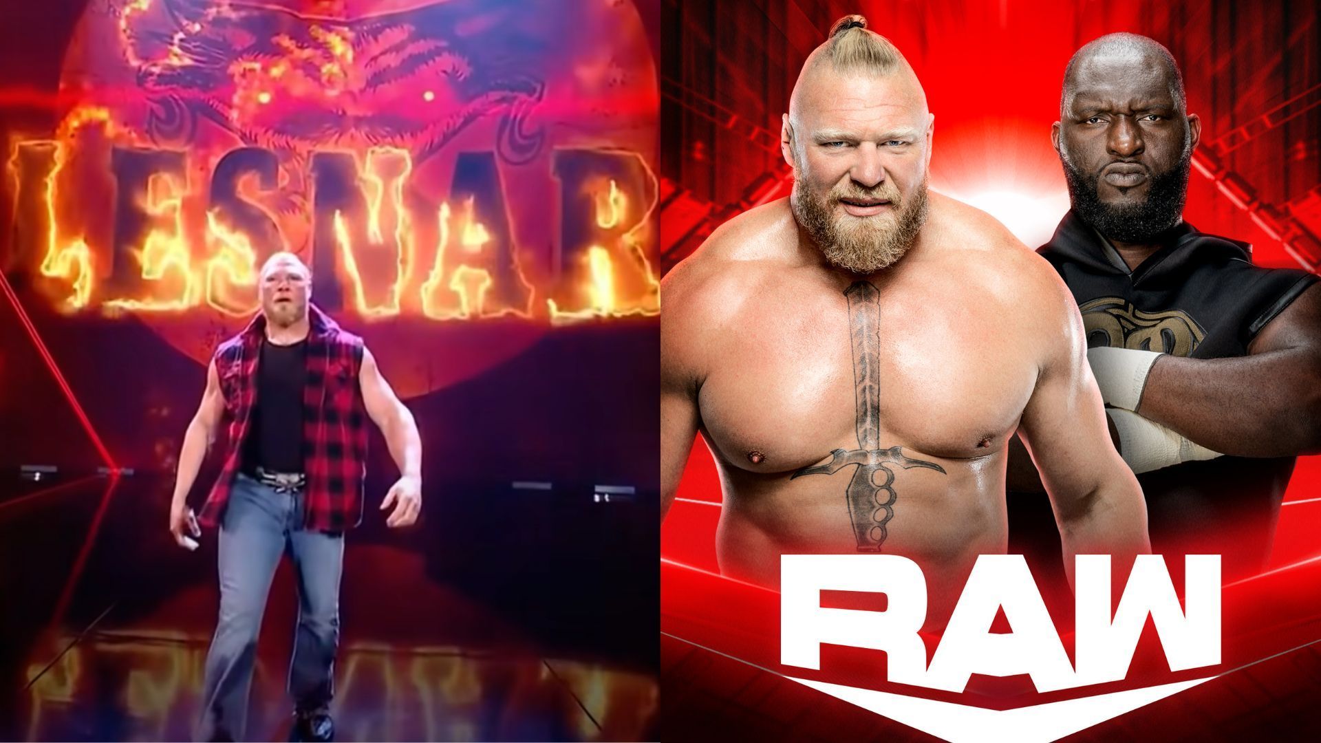 WWE RAW Superstars Brock Lesnar &amp; Omos