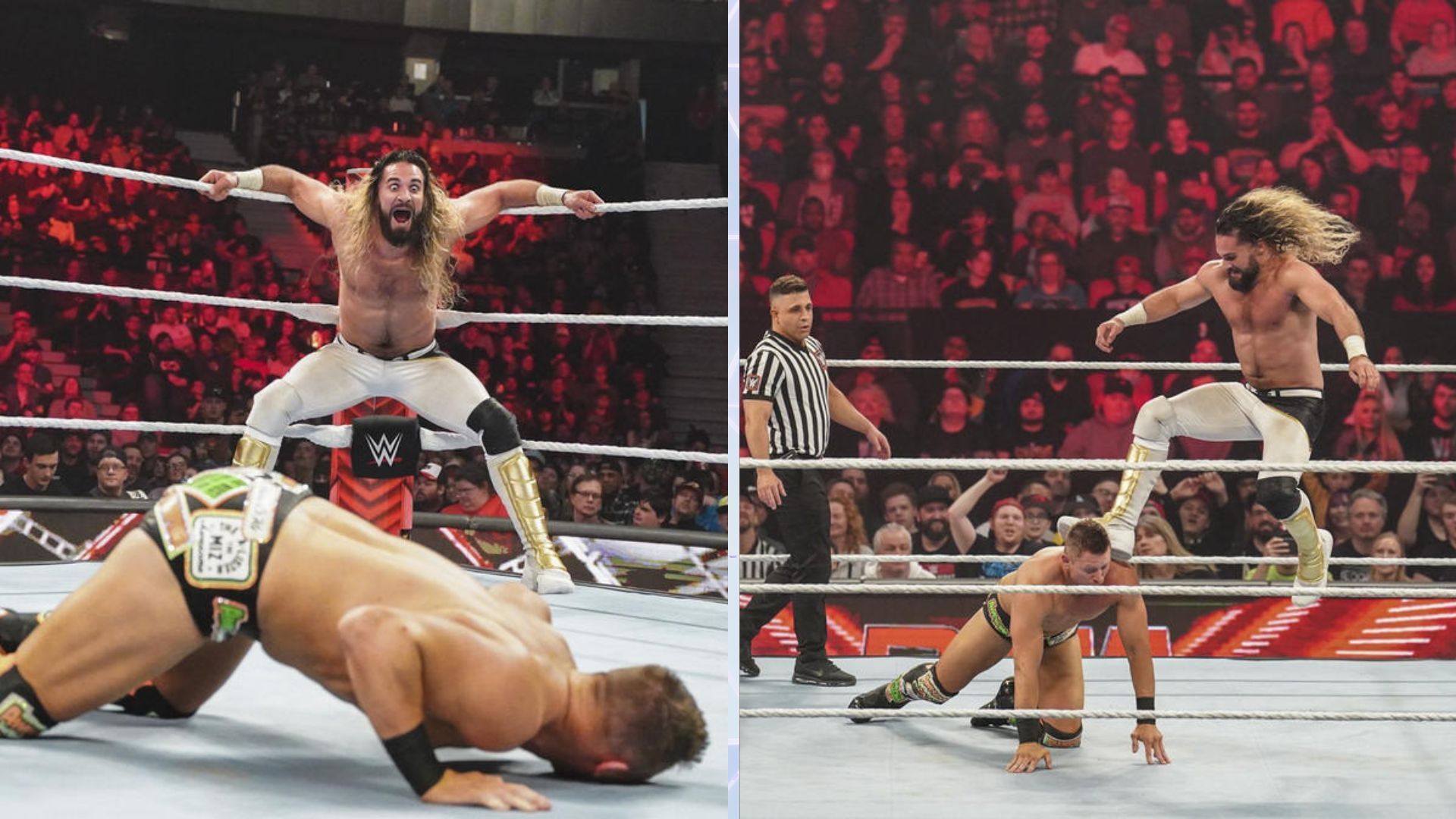 Seth Rollin defeated The Miz by referee stoppage on tonight