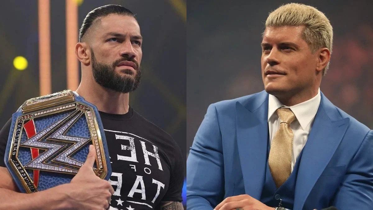 Roman Reigns (left); Cody Rhodes (right)