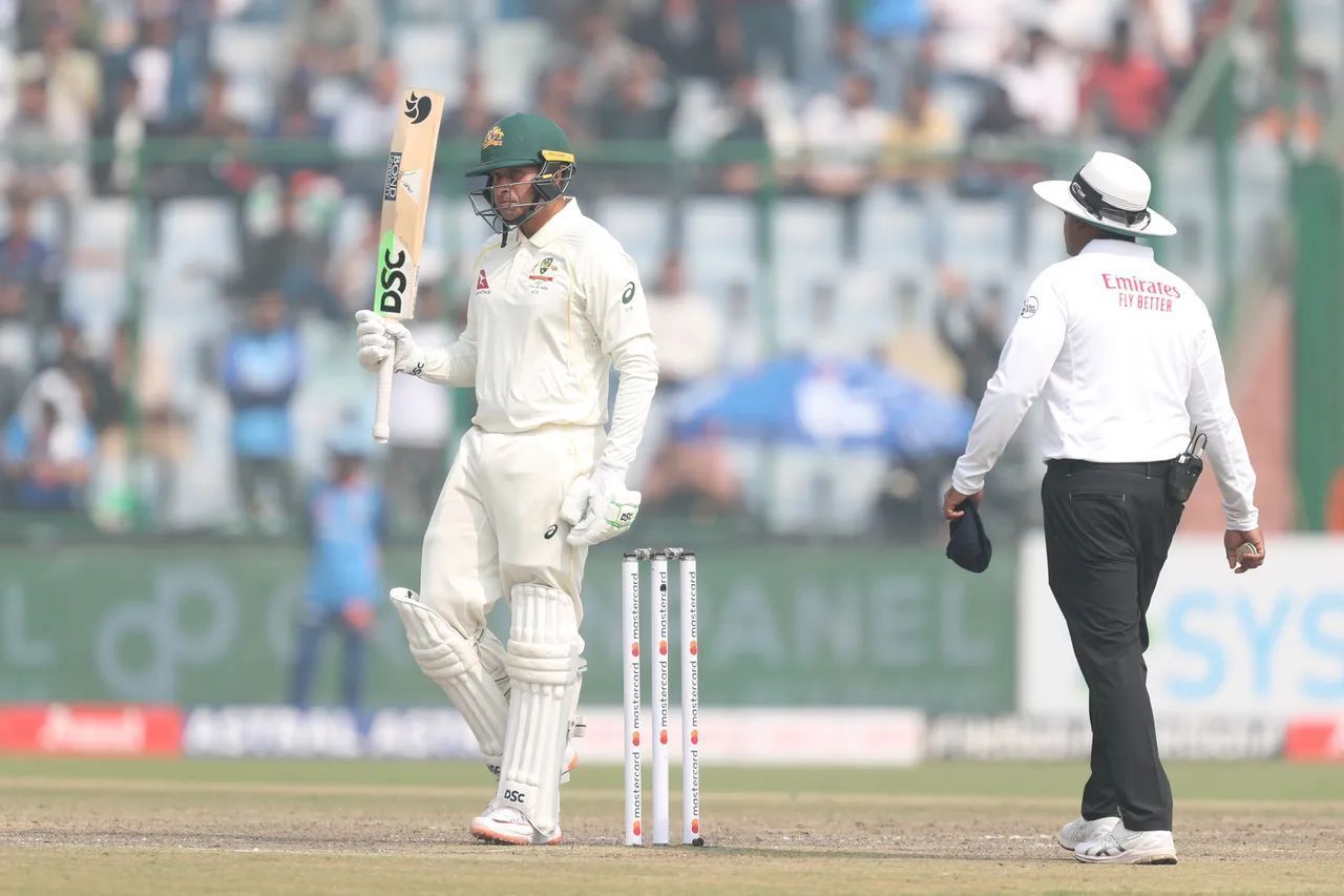 Usman Khawaja scored 81 runs in the first innings of the Delhi Test. [P/C: BCCI]
