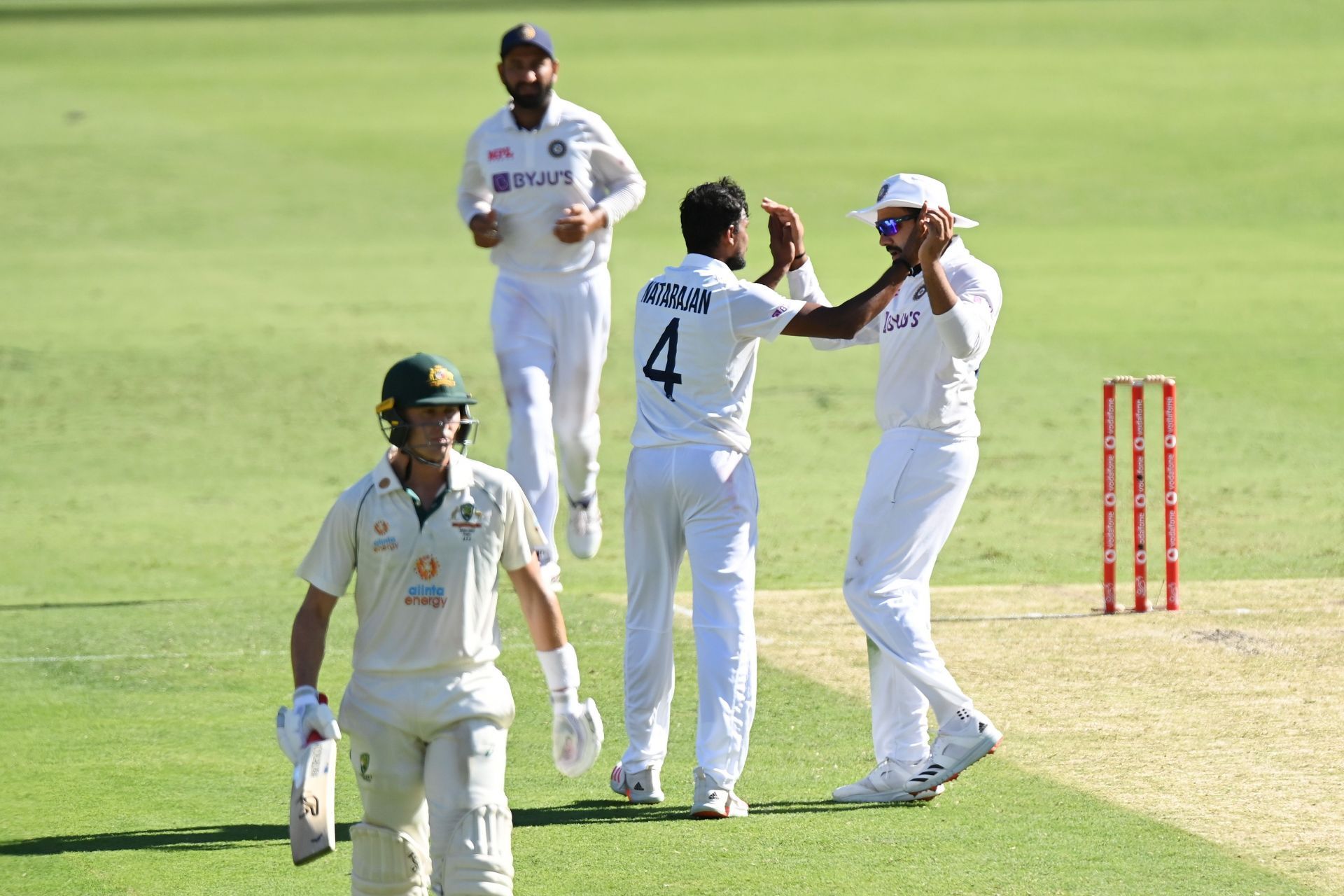 T Natarajan dismissed Marnus Labuschagne with a short ball in the first innings of the Gabba Test.