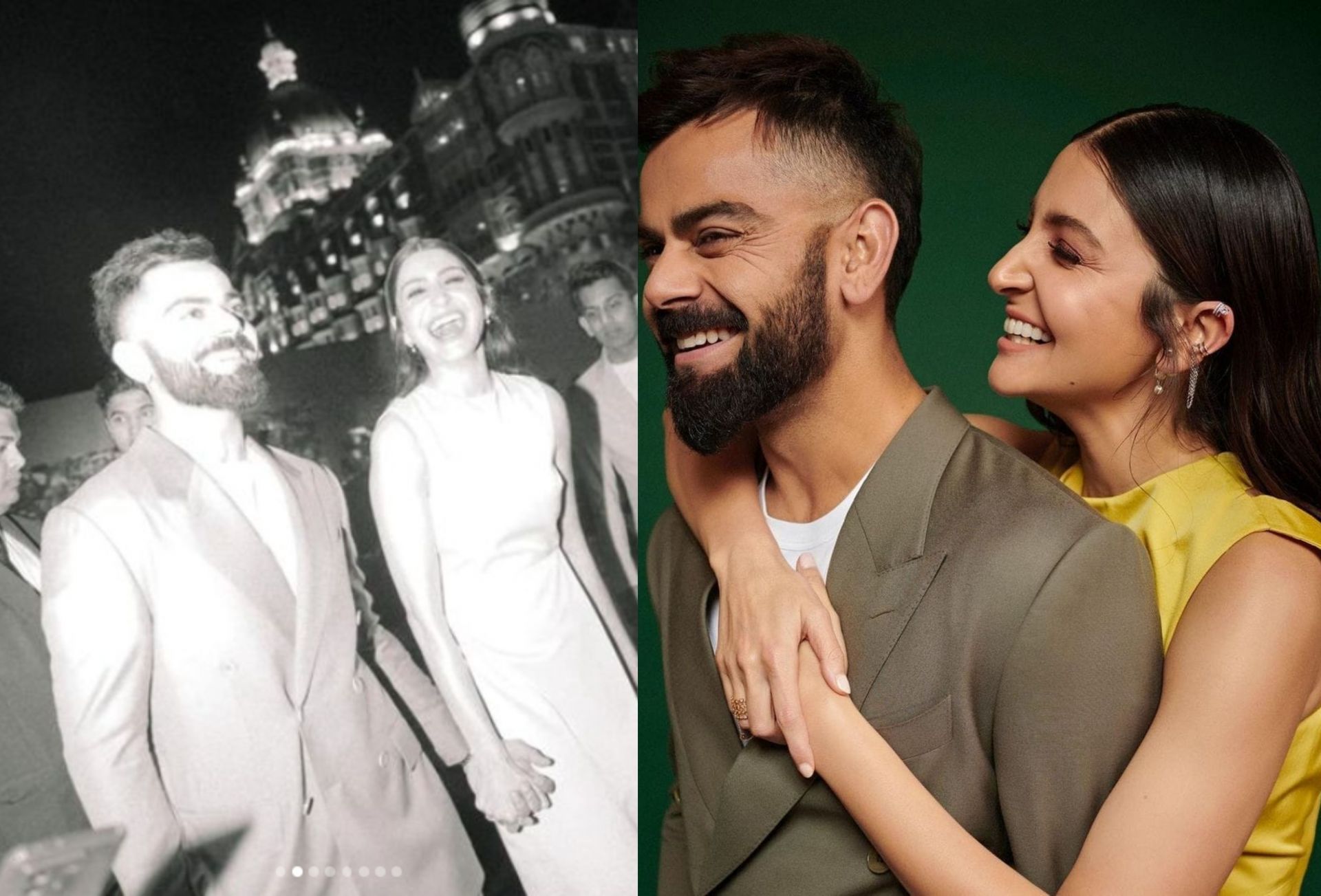 Virat Kohli posing with his wife Anushka Sharma. 