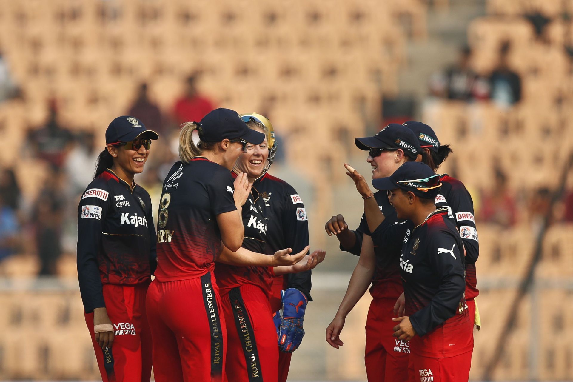 Heather Knight celebrates the wicket of Meg Lanning with her teammates. Pic: Getty Images