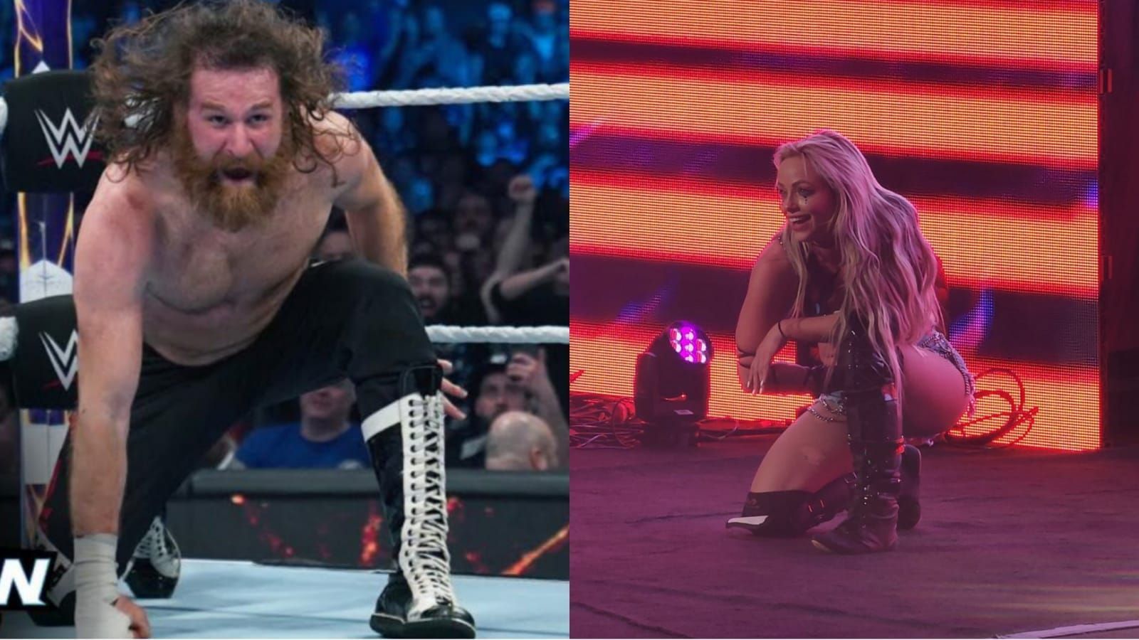Sami Zayn (left); Liv Morgan (right)