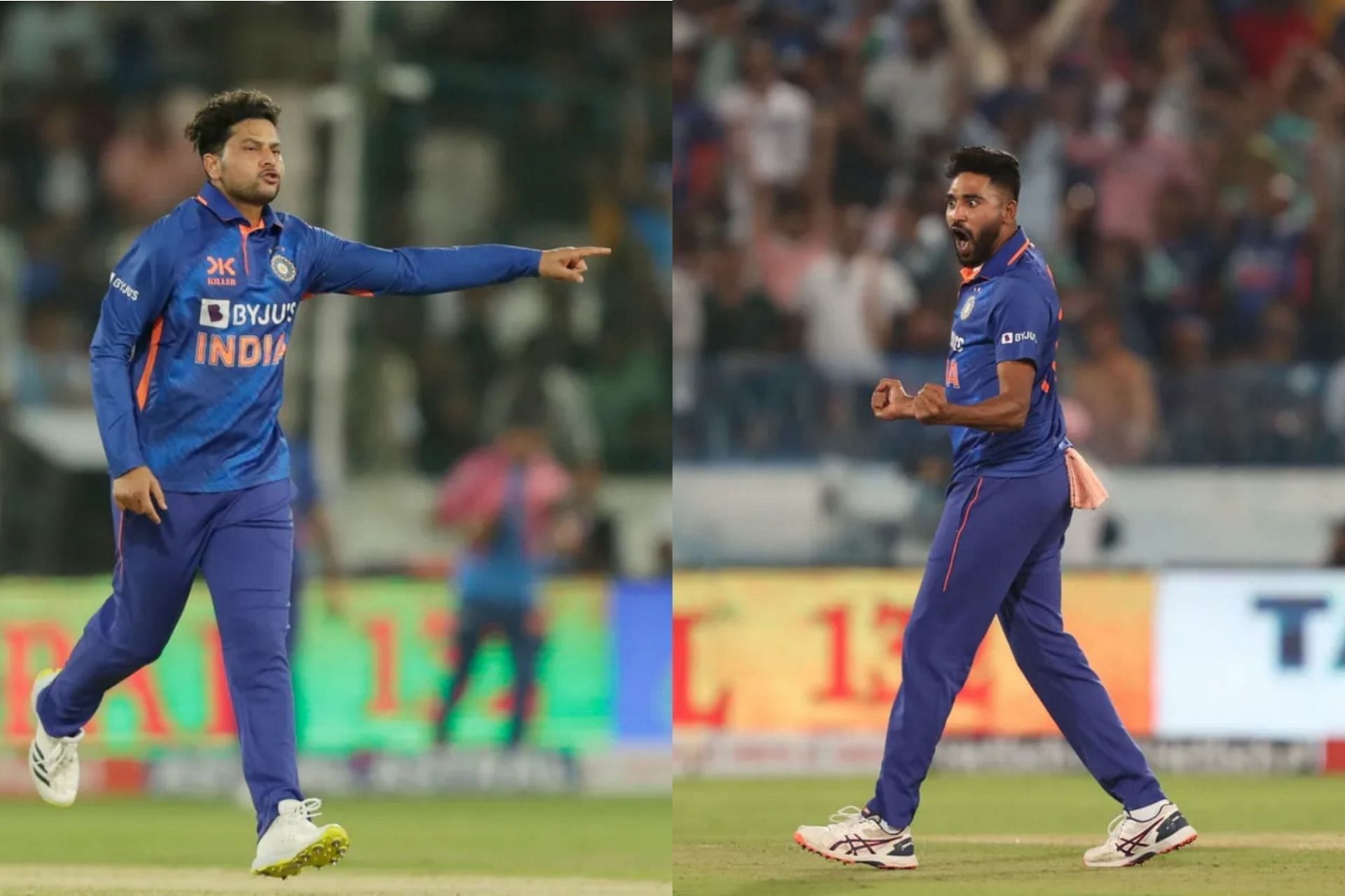 Kuldeep Yadav (L) and Mohammed Siraj (R) 