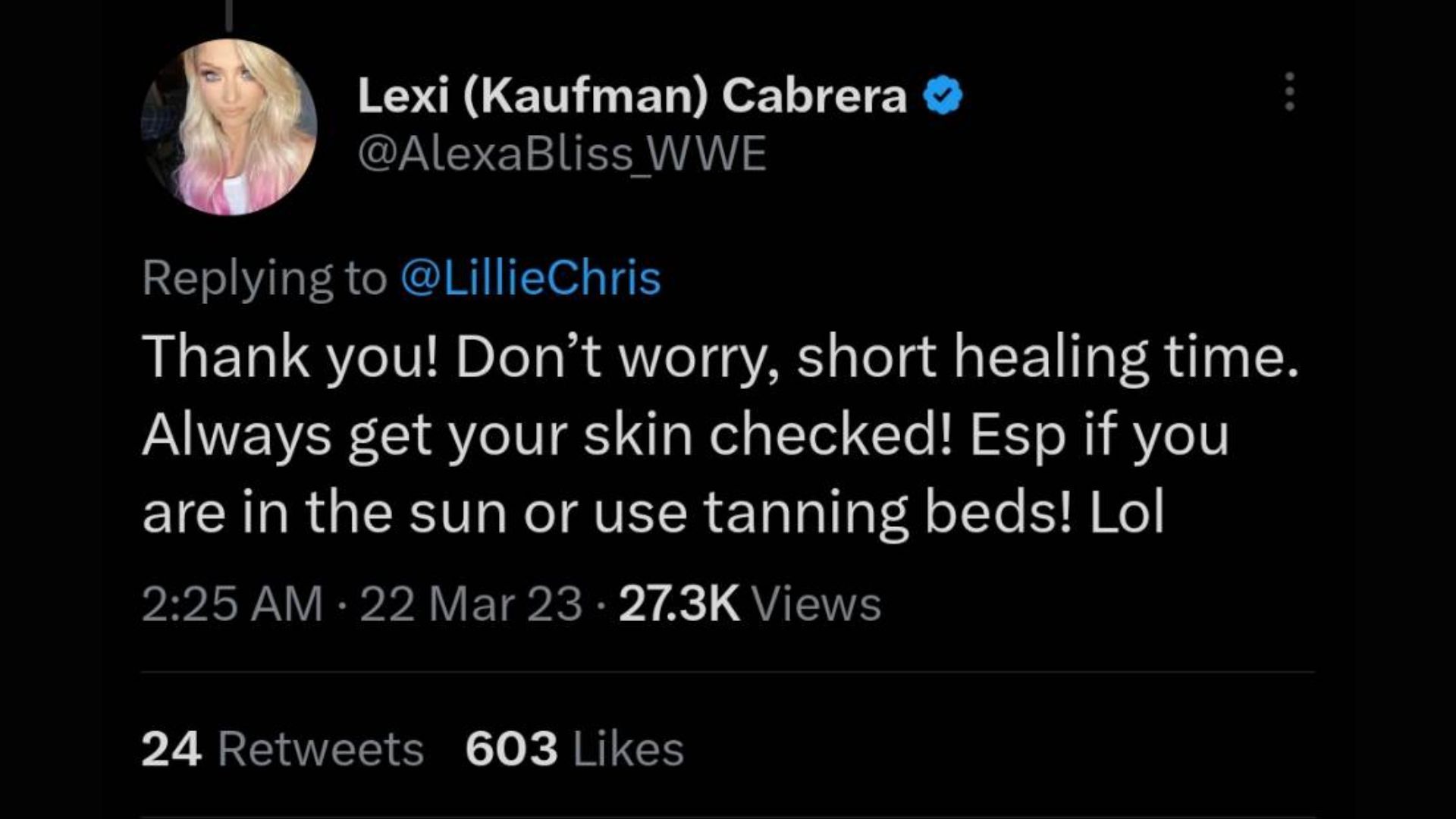 Alexa Bliss&#039; tweet