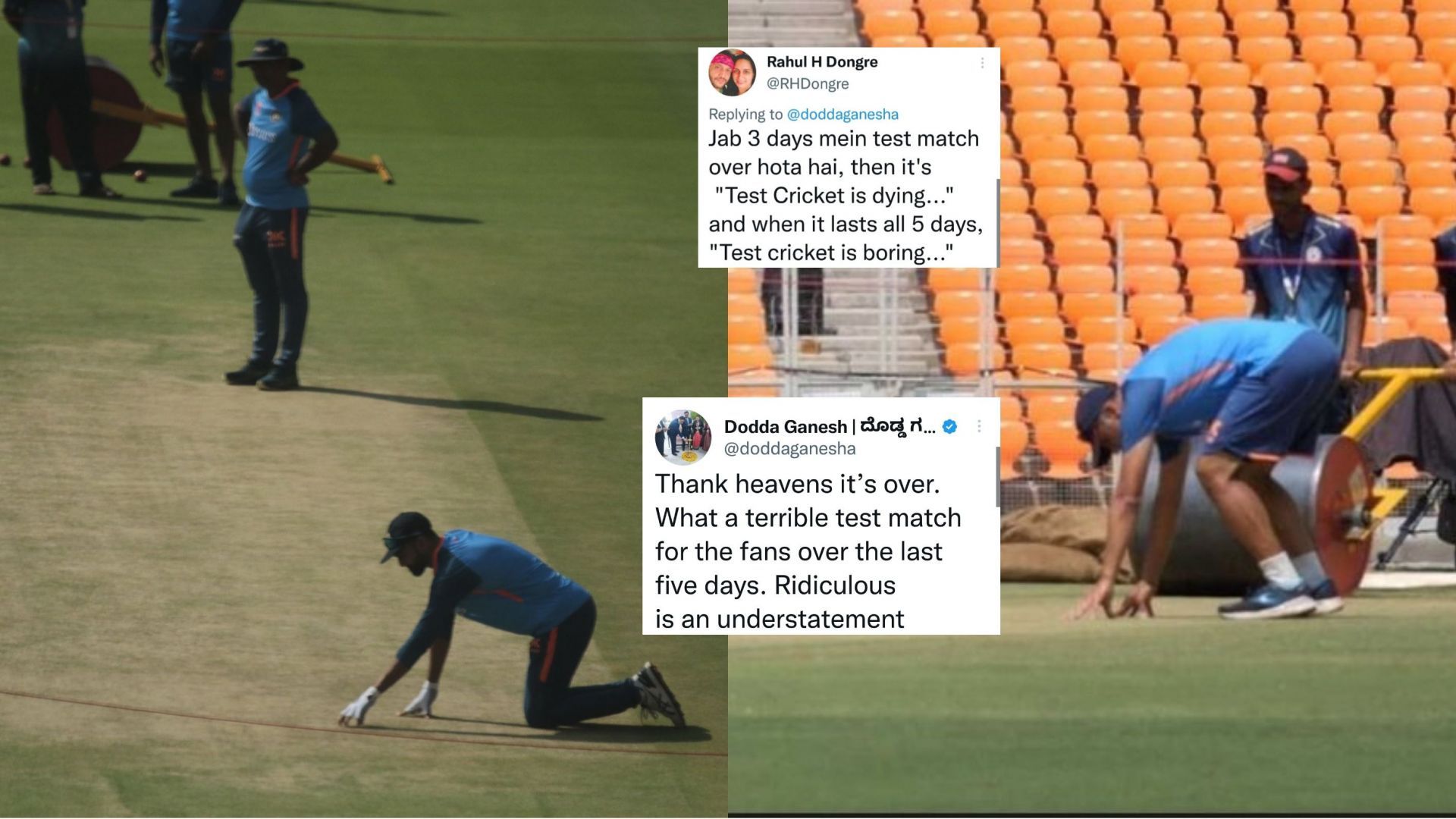 Cricket fans on Twitter had mixed opinions about the Ahmedabad pitch (Image: Twitter)