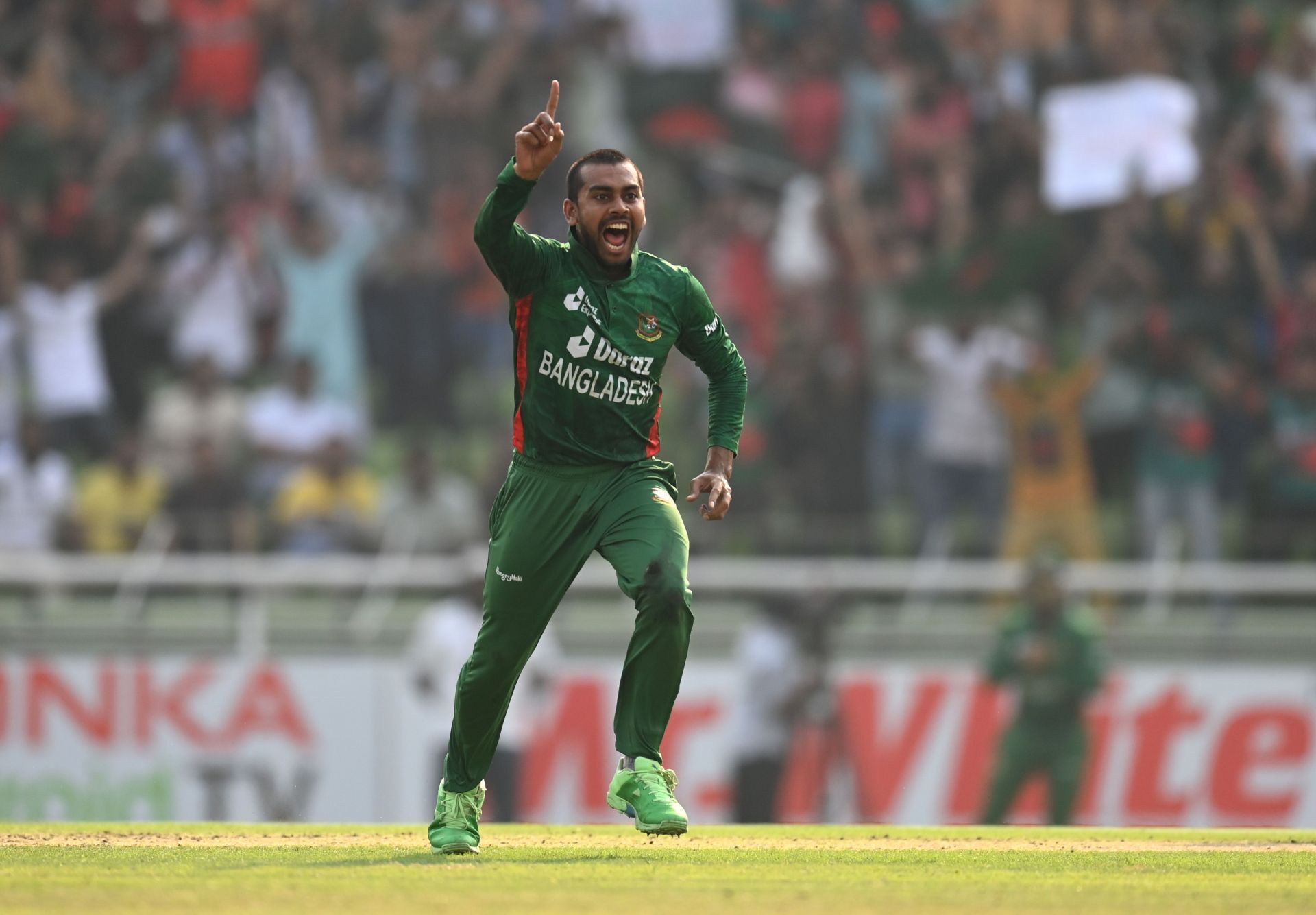 Mehidy Hasan earned the Player of the Match award. (Credits: Getty)
