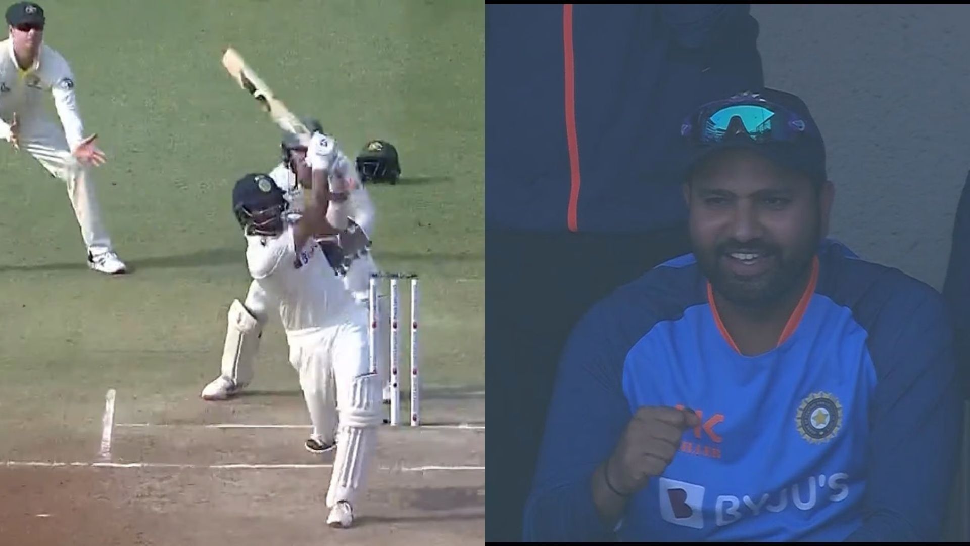 Cheteshwar Pujara apparently hit a six based on Rohit Sharma