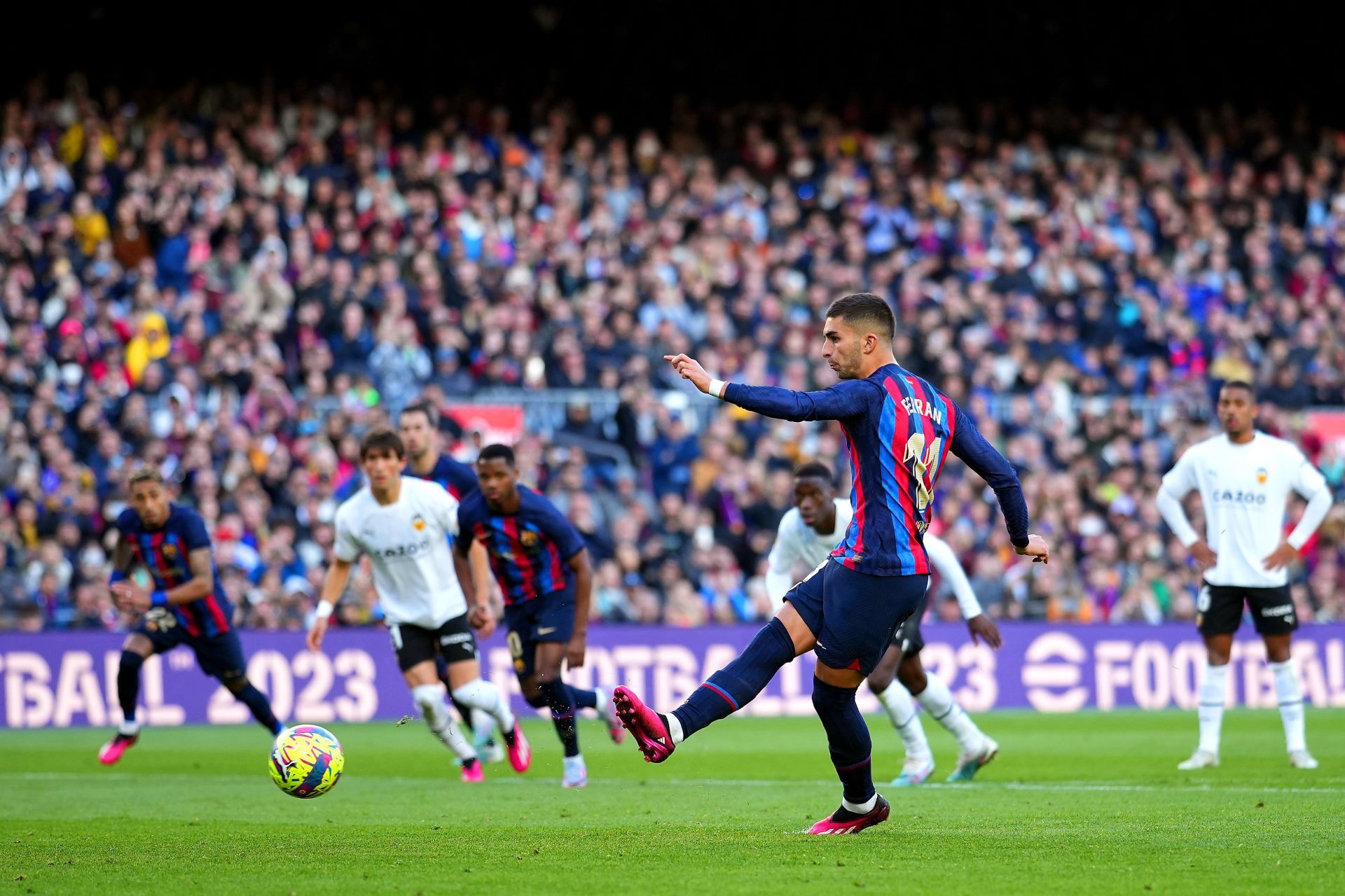 FC Barcelona v Valencia CF - Ferran Torres misses the penalty that he prevented Ansu Fati from taking.