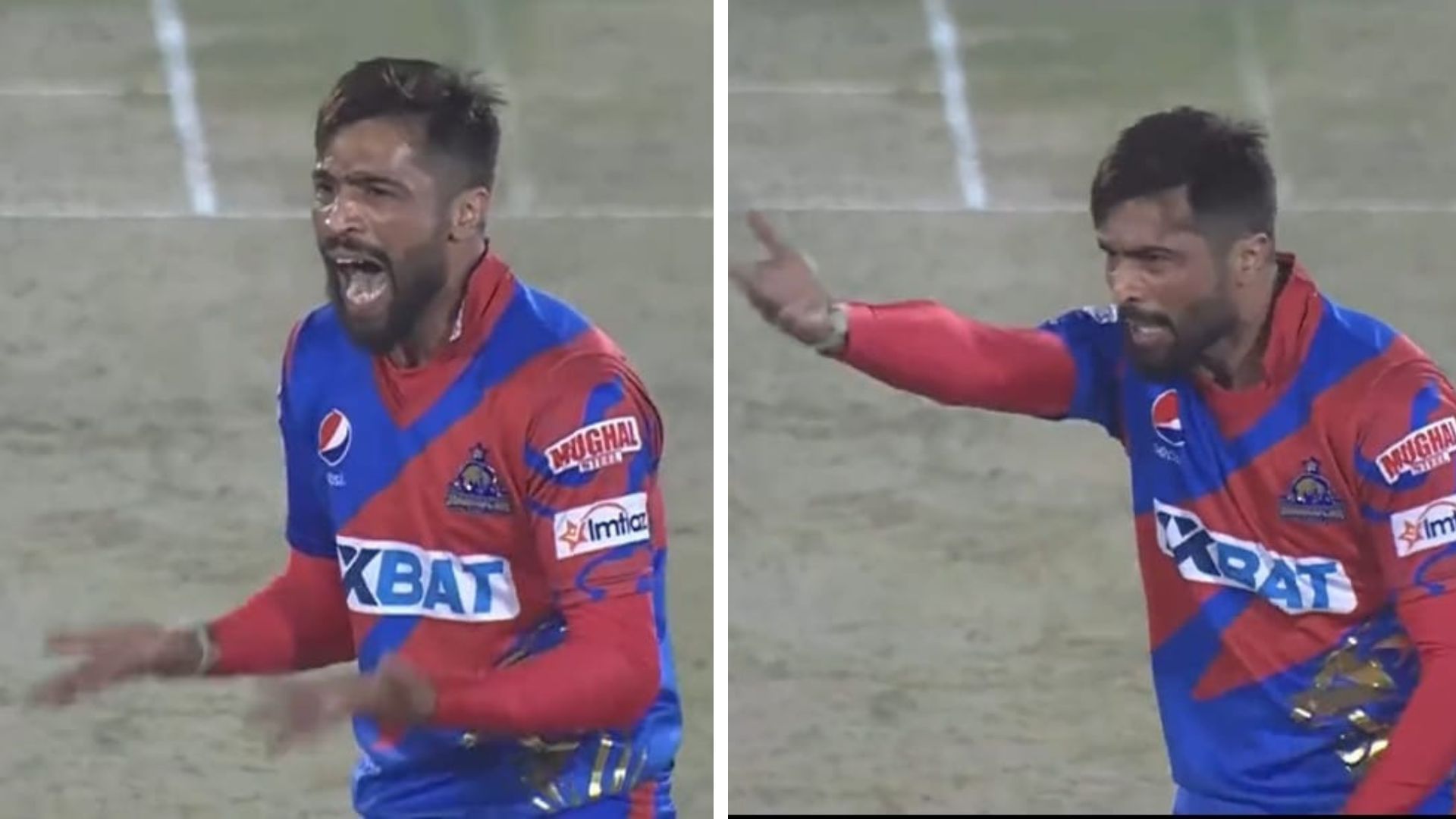 Mohammad Amir was furious at Tayyab Tahir for not taking the catch and also conceding two runs. (P.C.:PSL)