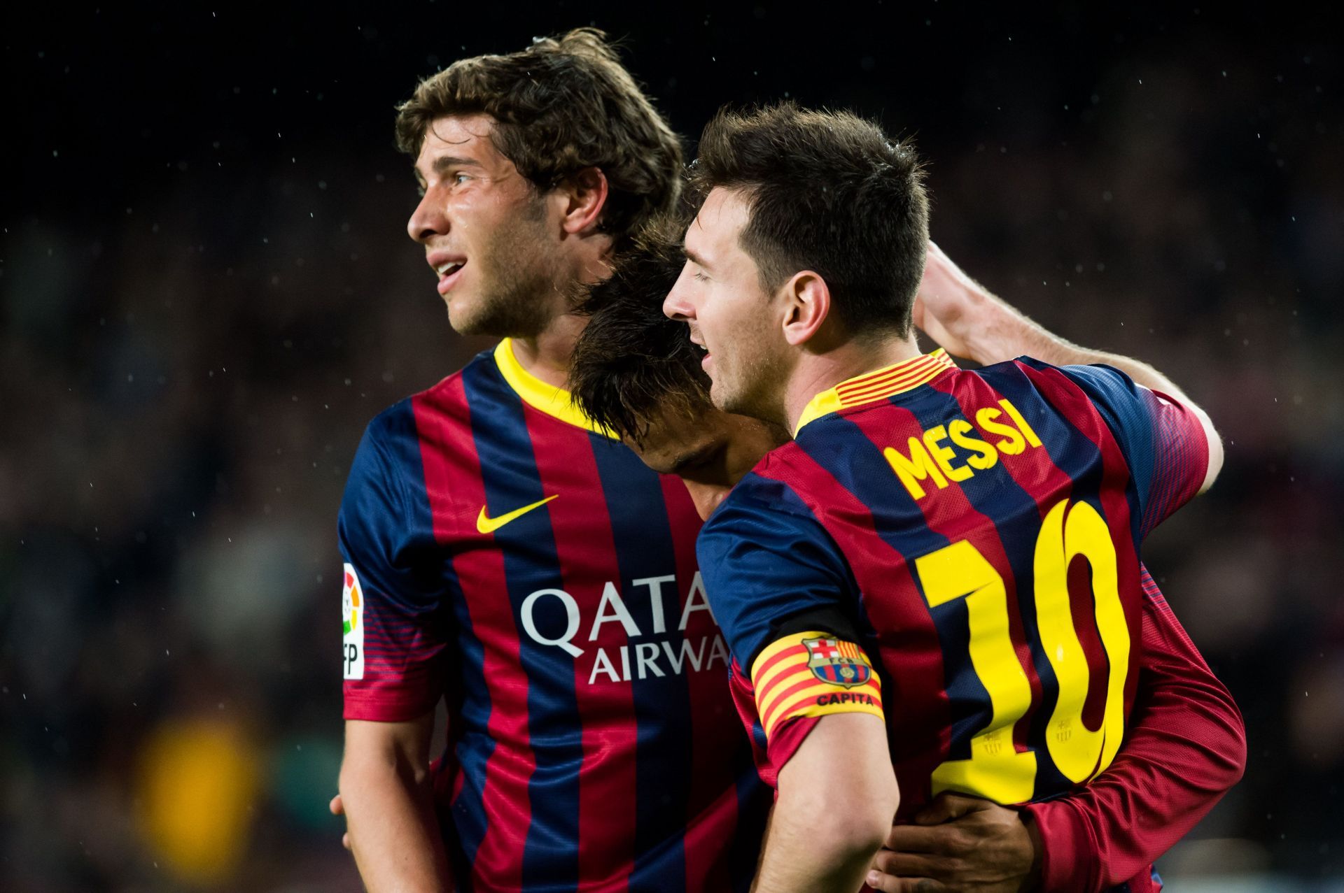 Sergi Roberto (left) wants a reunion with Lionel Messi.