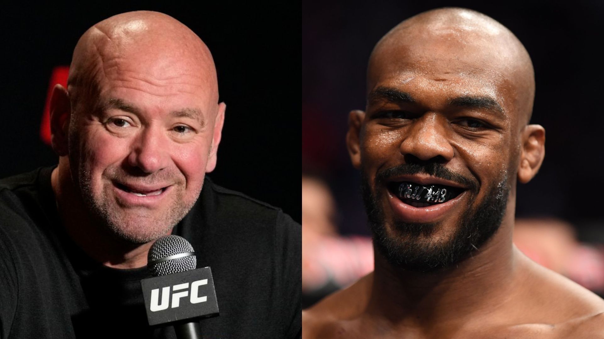 UFC president Dana White (left) and Jon Jones (right).