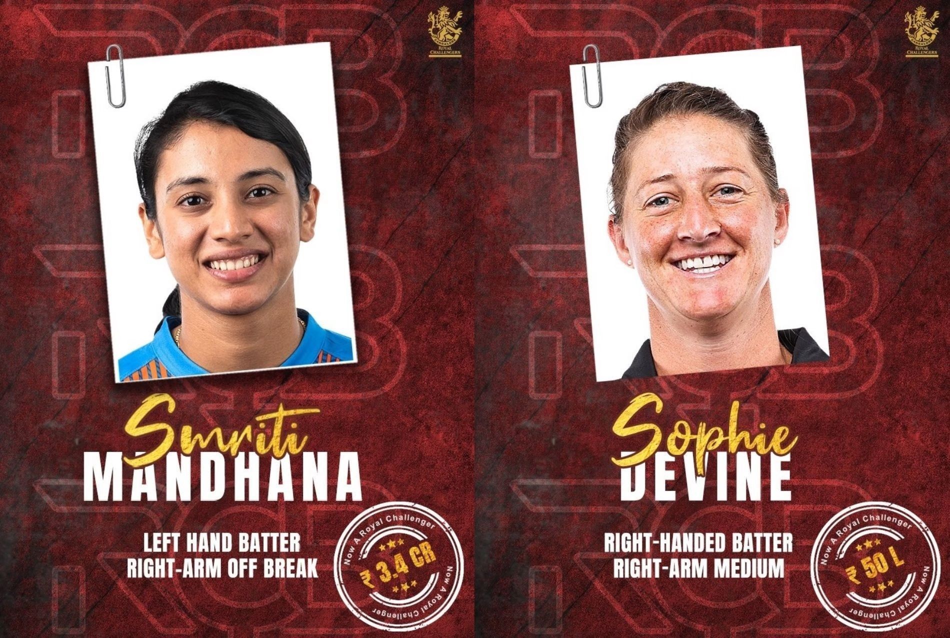 Smriti Mandhana and Sophie Devine will likely open the batting for RCB. [P/C: RCB]