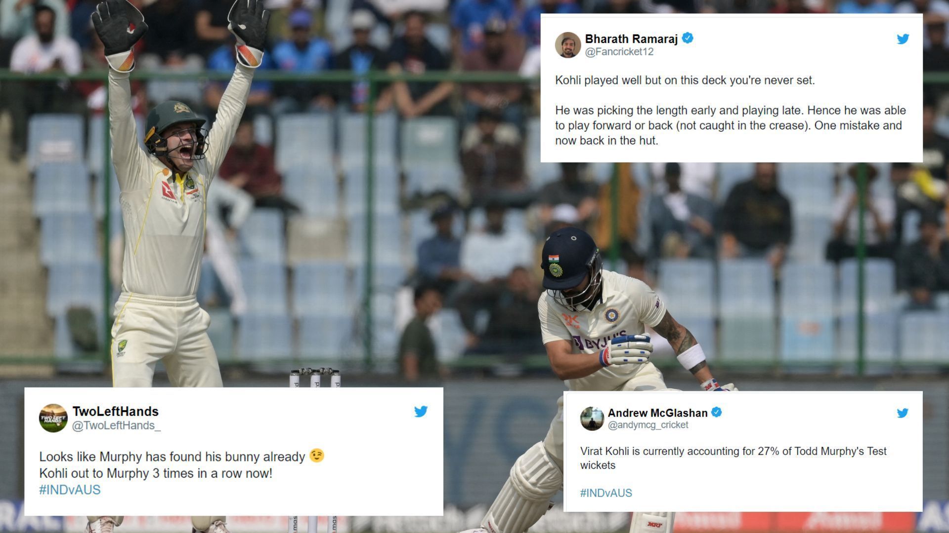 &quot;Looks like Murphy has found his bunny already&quot; - Twitterati reacts after Virat Kohli loses his wicket to the off-spinner again in 3rd IND vs AUS Test 