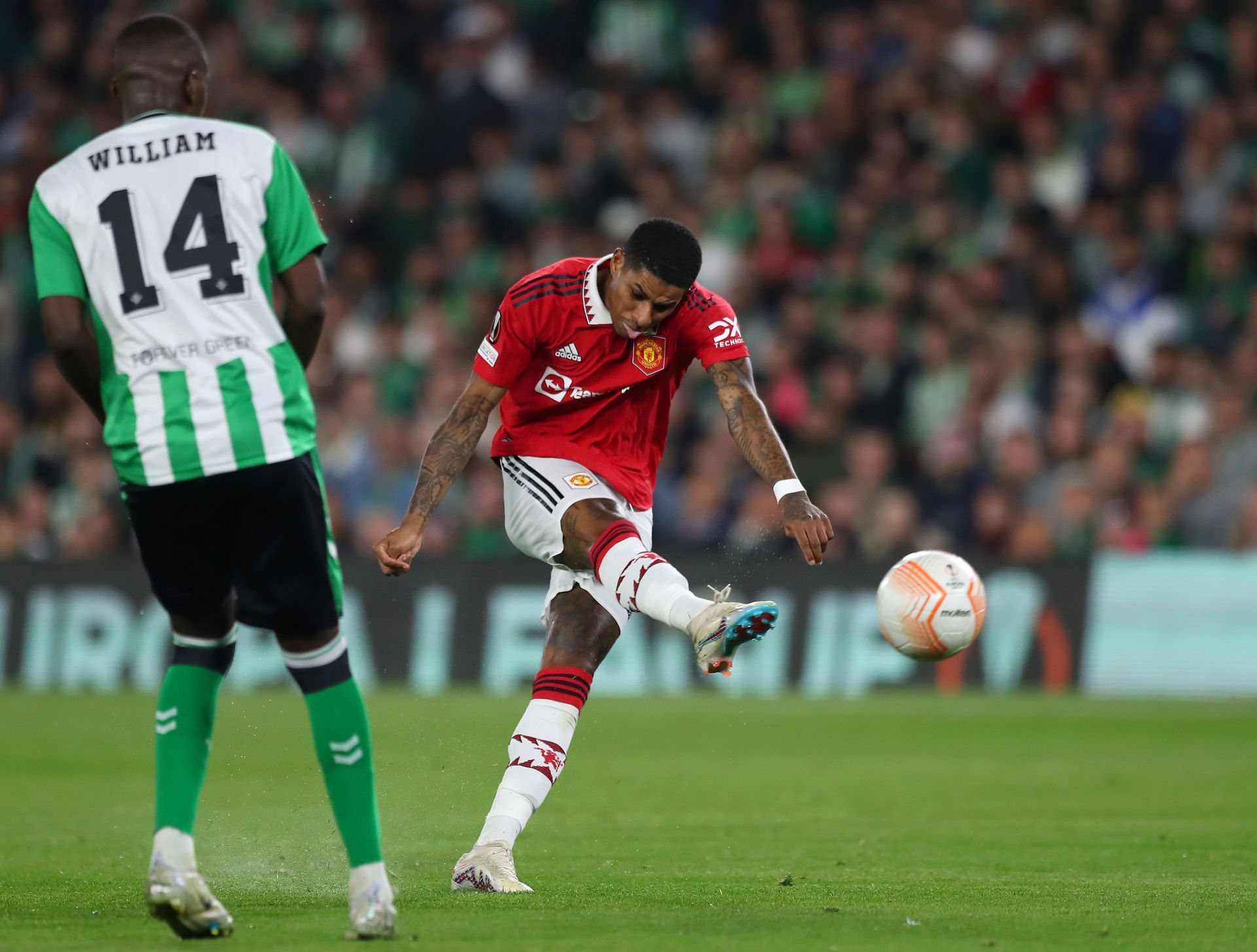 Marcus Rashford fired home his 27th goal of the season against Betis.