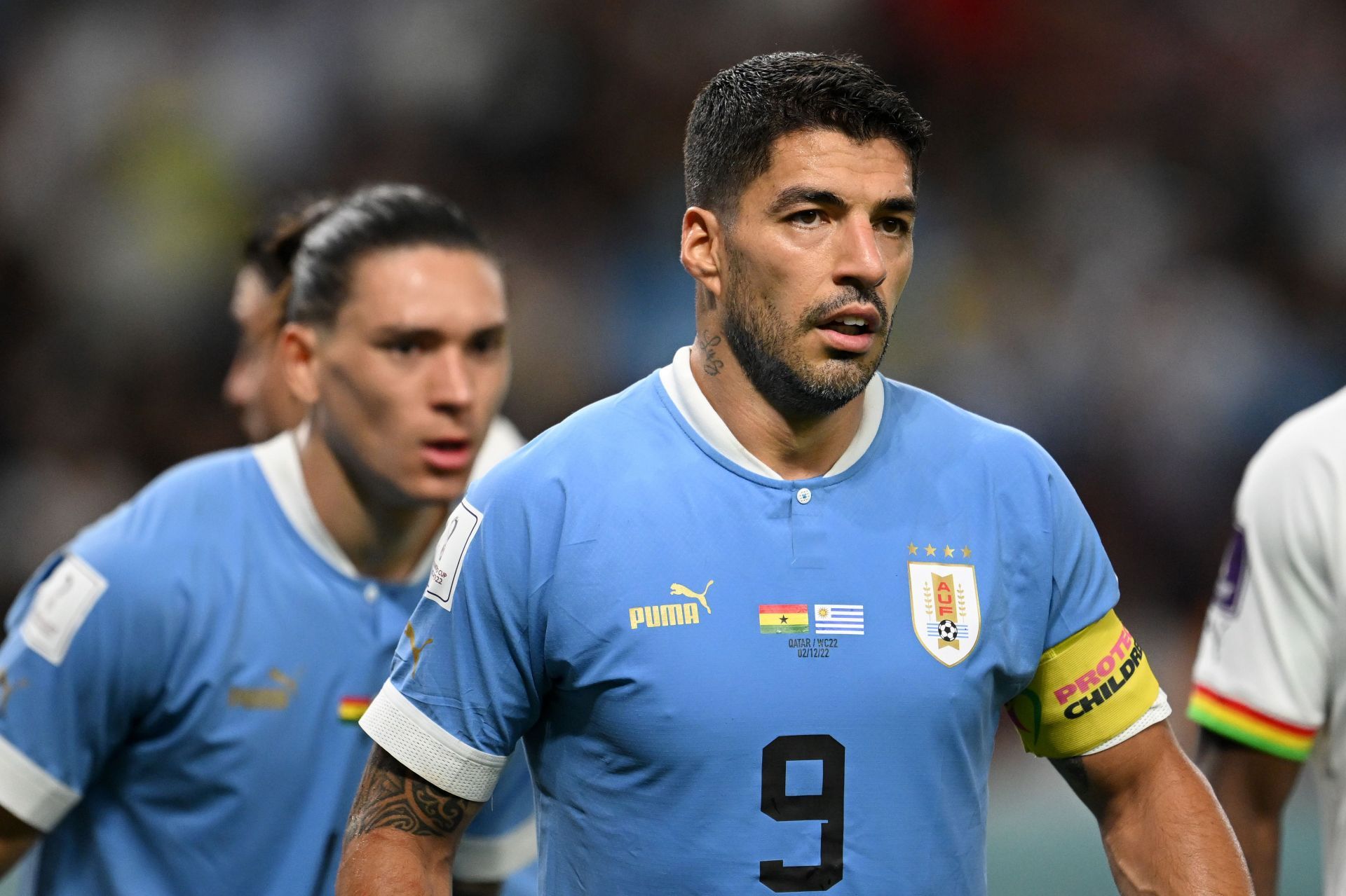 Luis Suarez representing Uruguay at the 2022 FIFA World Cup in Qatar