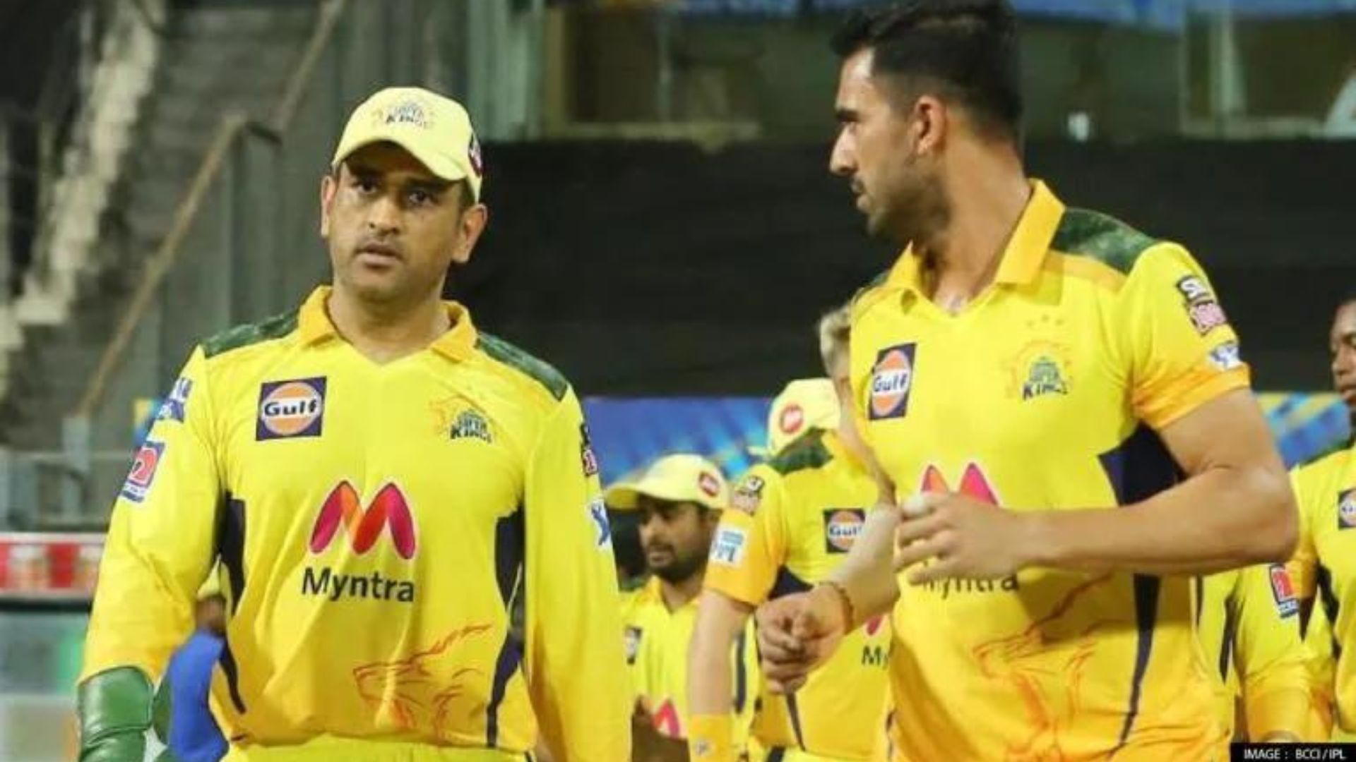 MS Dhoni (L) &amp; Deepak Chahar (P.C.:Twitter)