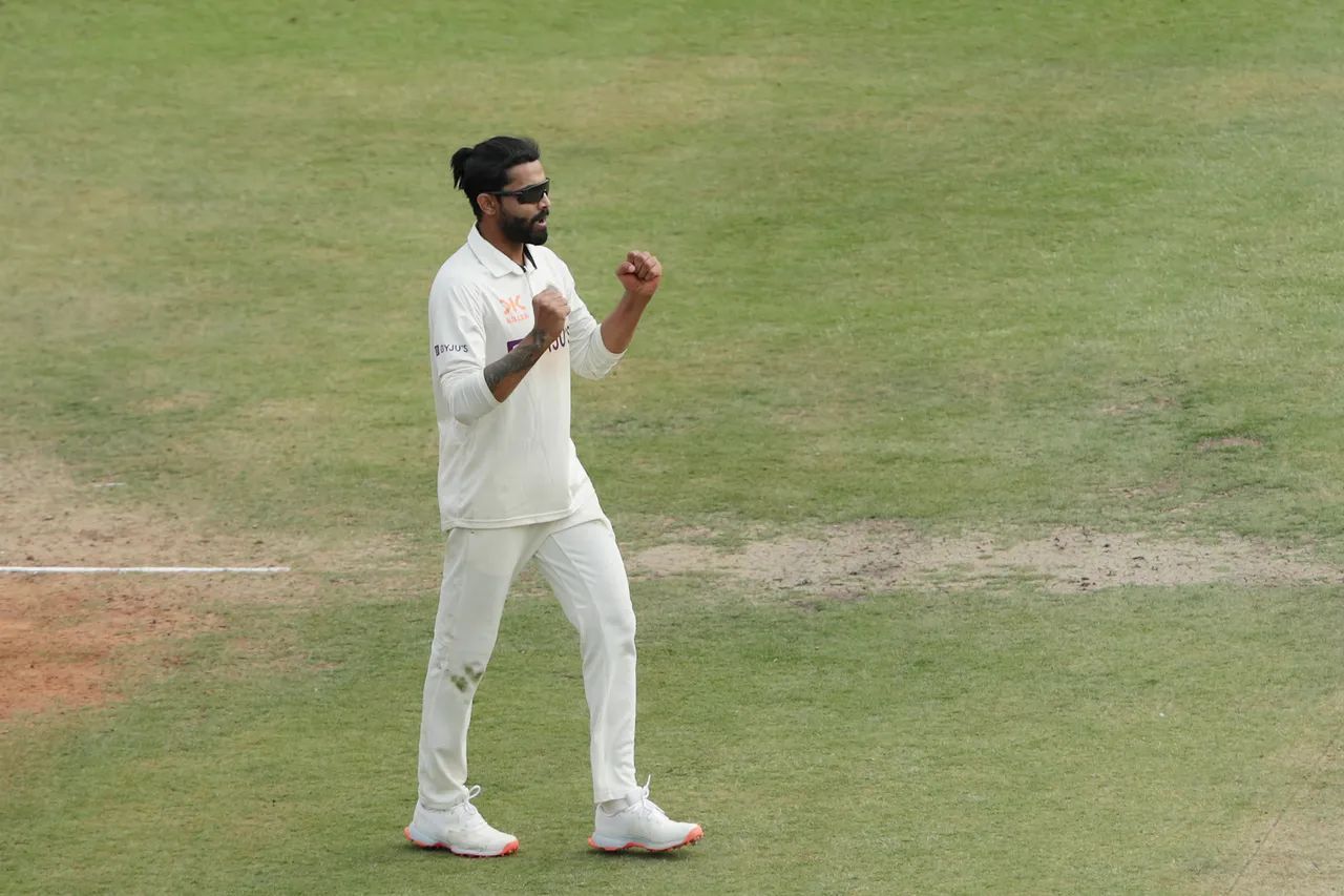 Ravindra Jadeja picked up three wickets in the post-Tea session. [P/C: BCCI]