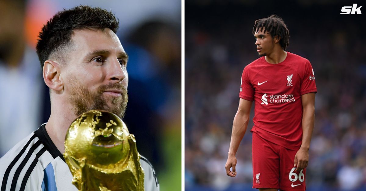 Liverpool star Trent Alexander-Arnold (R) says Lionel Messi (L) deserved to win the FIFA World Cup.