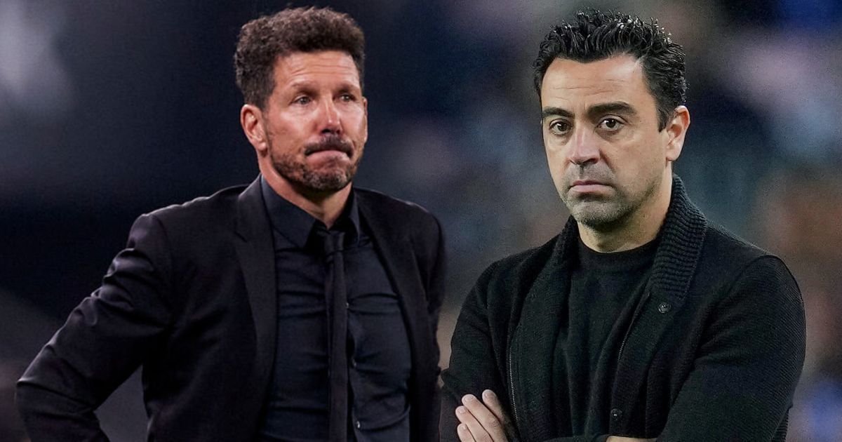 Ateltico Madrid manager Diego Simeone and Barcelona boss Xavi Hernandez