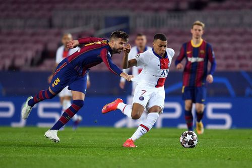 Gerard Pique and Barcelona's defense could not cope with Kylian Mbappe's blistering pace.