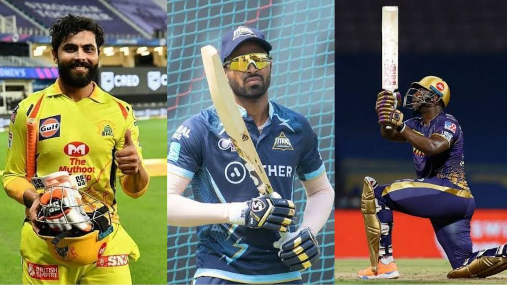 Hardik Pandya, Ravindra Jadeja and Andre Russell