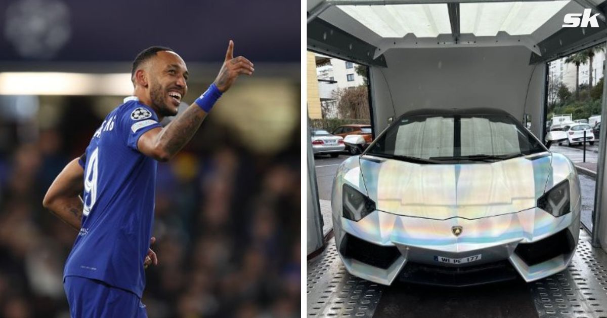Chelsea star Pierre-Emerick Aubameyang gets his &pound;270,000 Lamborghini rewrapped as he reveals its stunning new look