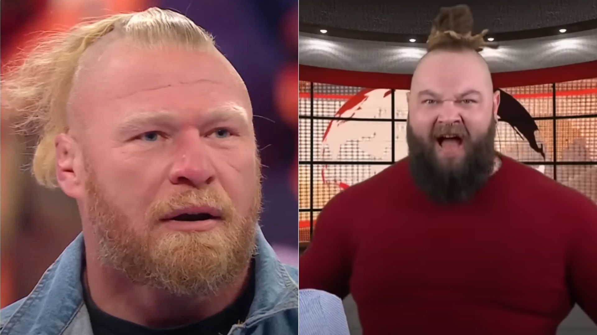 Brock Lesnar (left); Bray Wyatt (right)