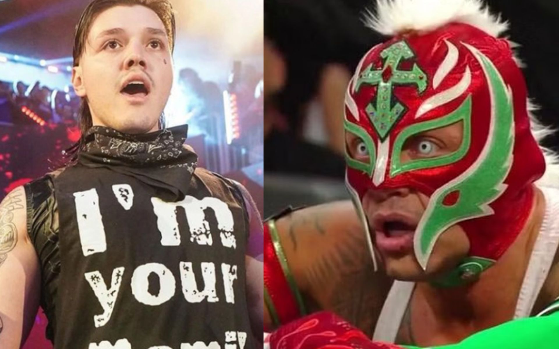 (Left) Dominik Mysterio (Right) Rey Mysterio