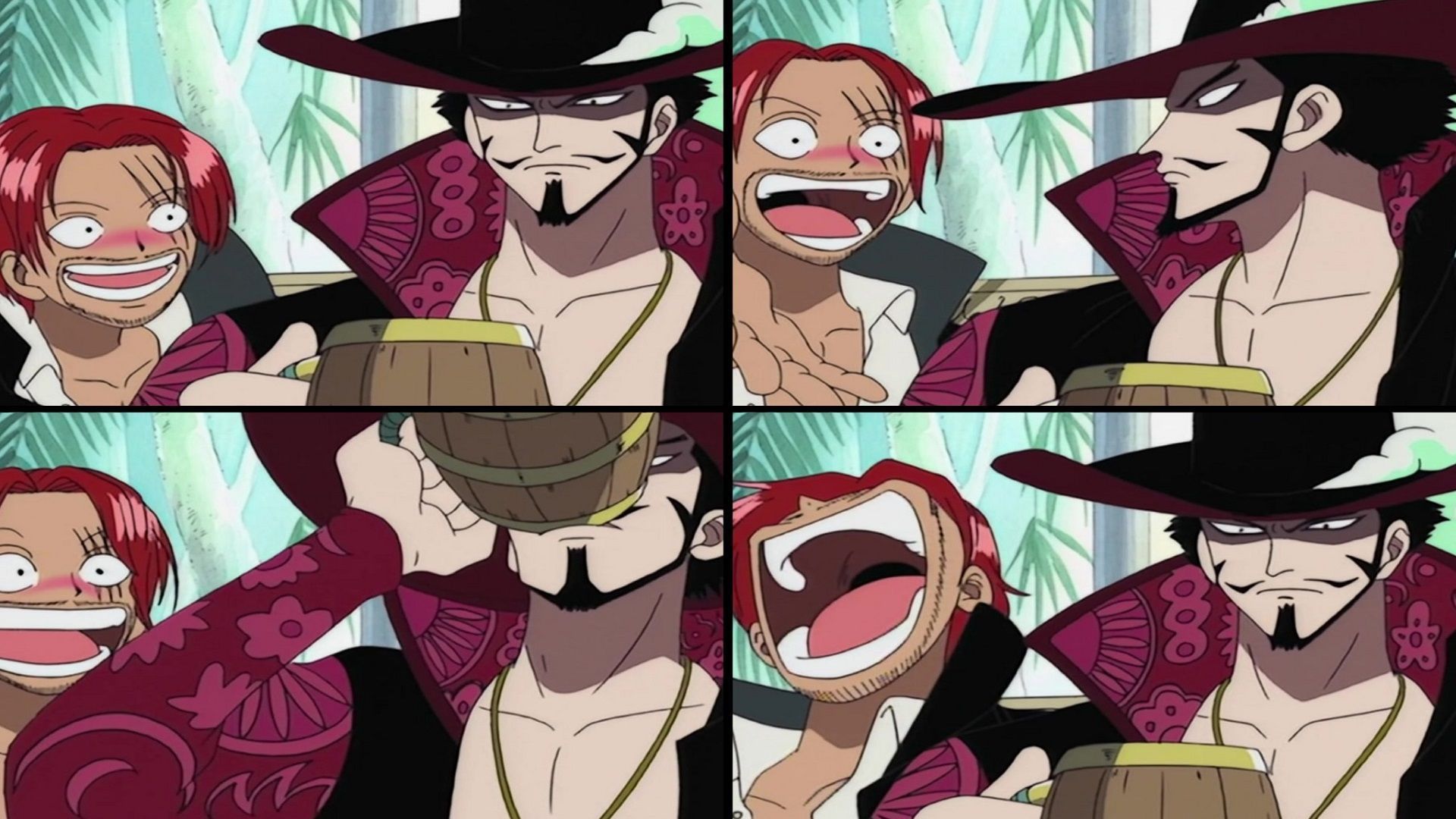 Despite having clashed fiercely, Shanks and Mihawk are friends (Image via Toei Animation, One Piece)