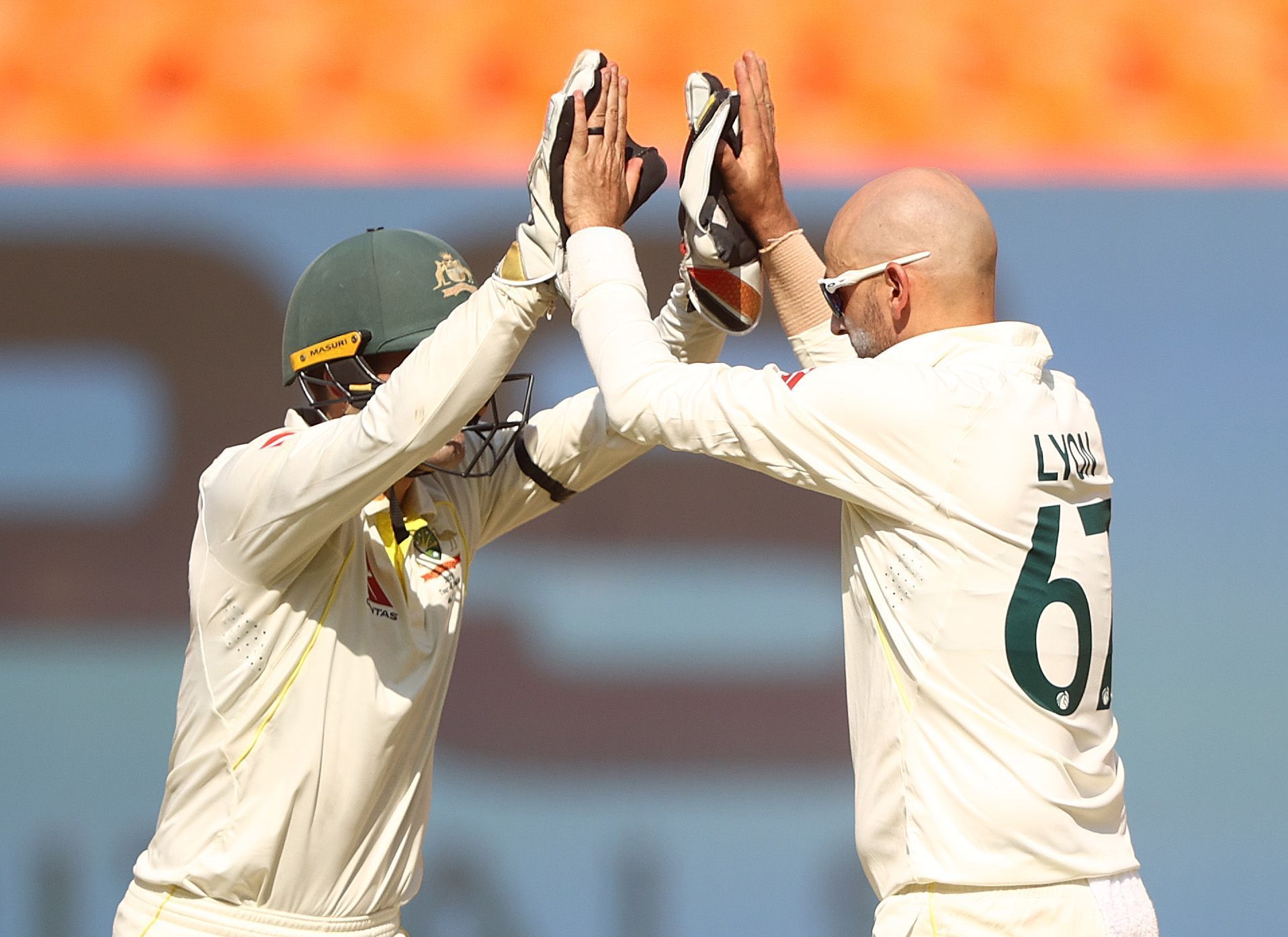 Nathan Lyon got the big wicket of Shubman Gill (Image: Getty)