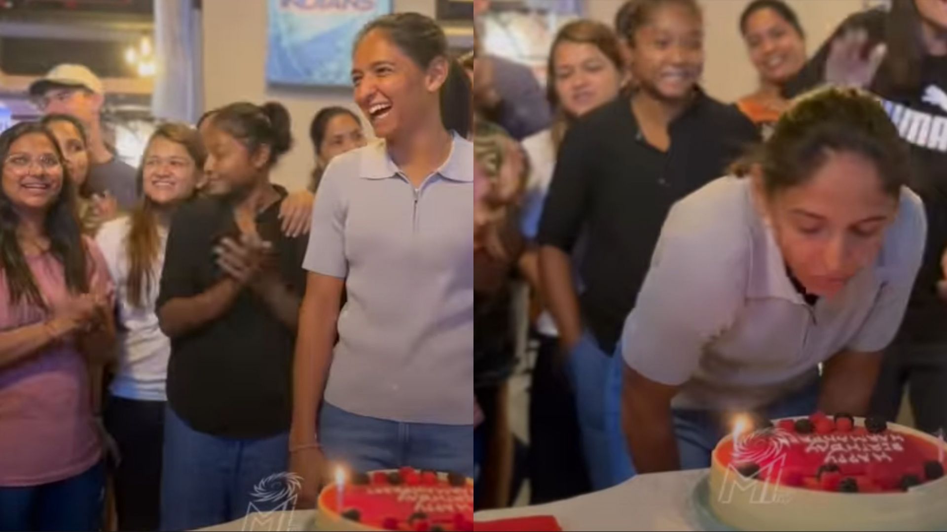 Harmanpreet Kaur cut a special birthday cake (Image Source: Instagram/Mumbai Indians)