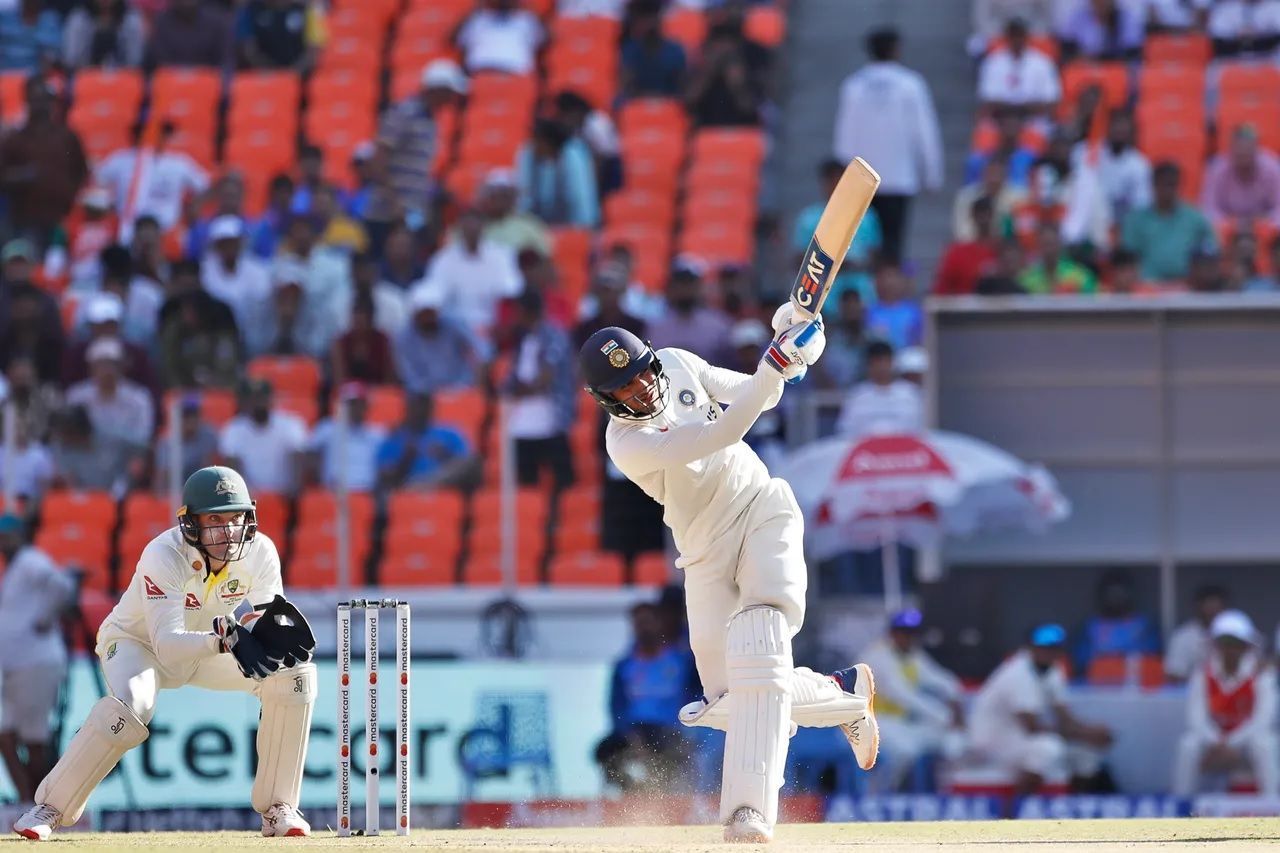 Shubman Gill hit a six off Nathan Lyon