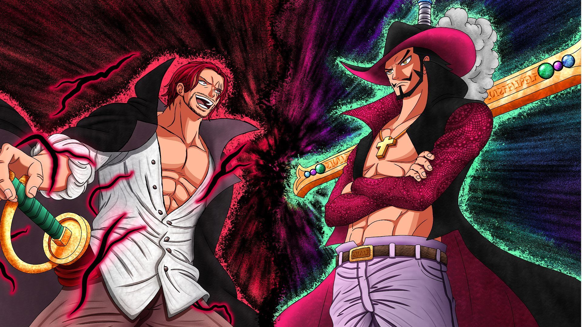 Shanks and Mihawk are two of the strongest and most iconic characters of One Piece (Image via Eiichiro Oda/Shueisha, One Piece)