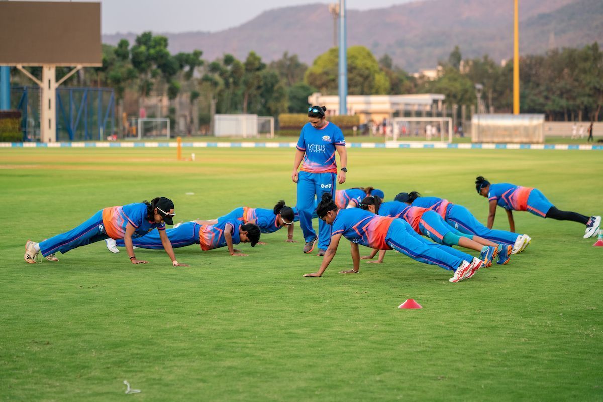 Mumbai Indians have been working hard in the practice sessions (Image: Twitter/WPL)