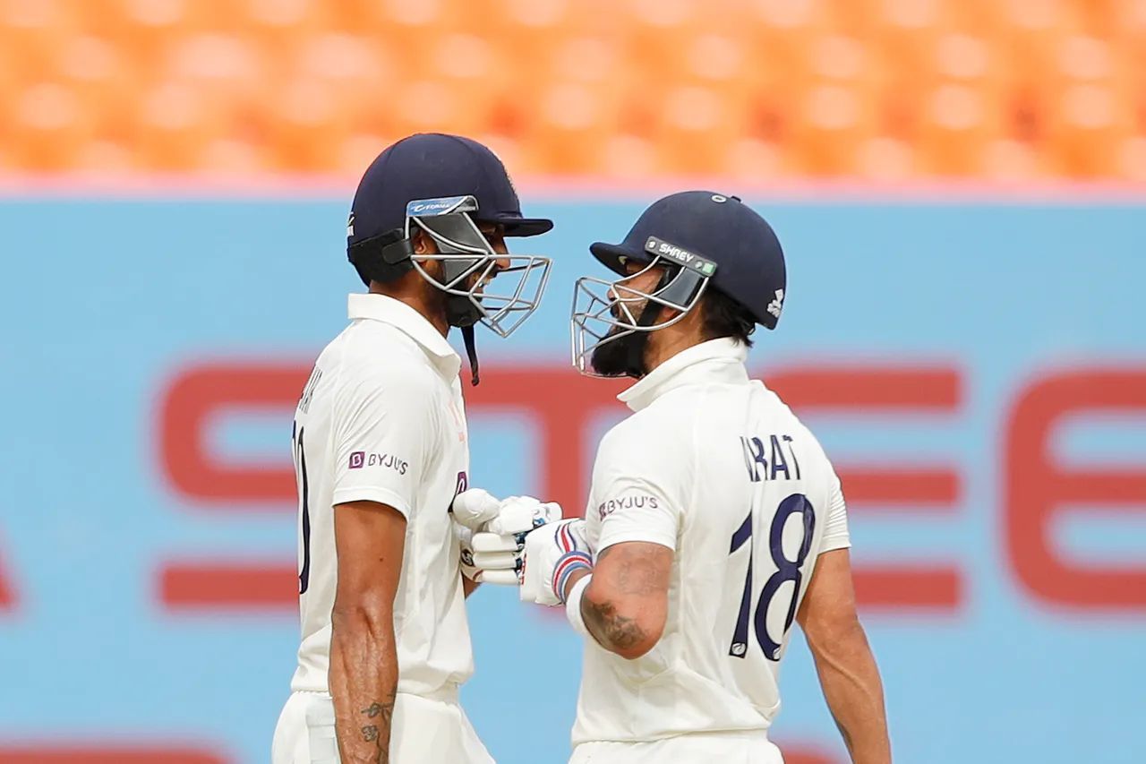 Axar Patel and Virat Kohli strung together a 162-run partnership. [P/C: BCCI]