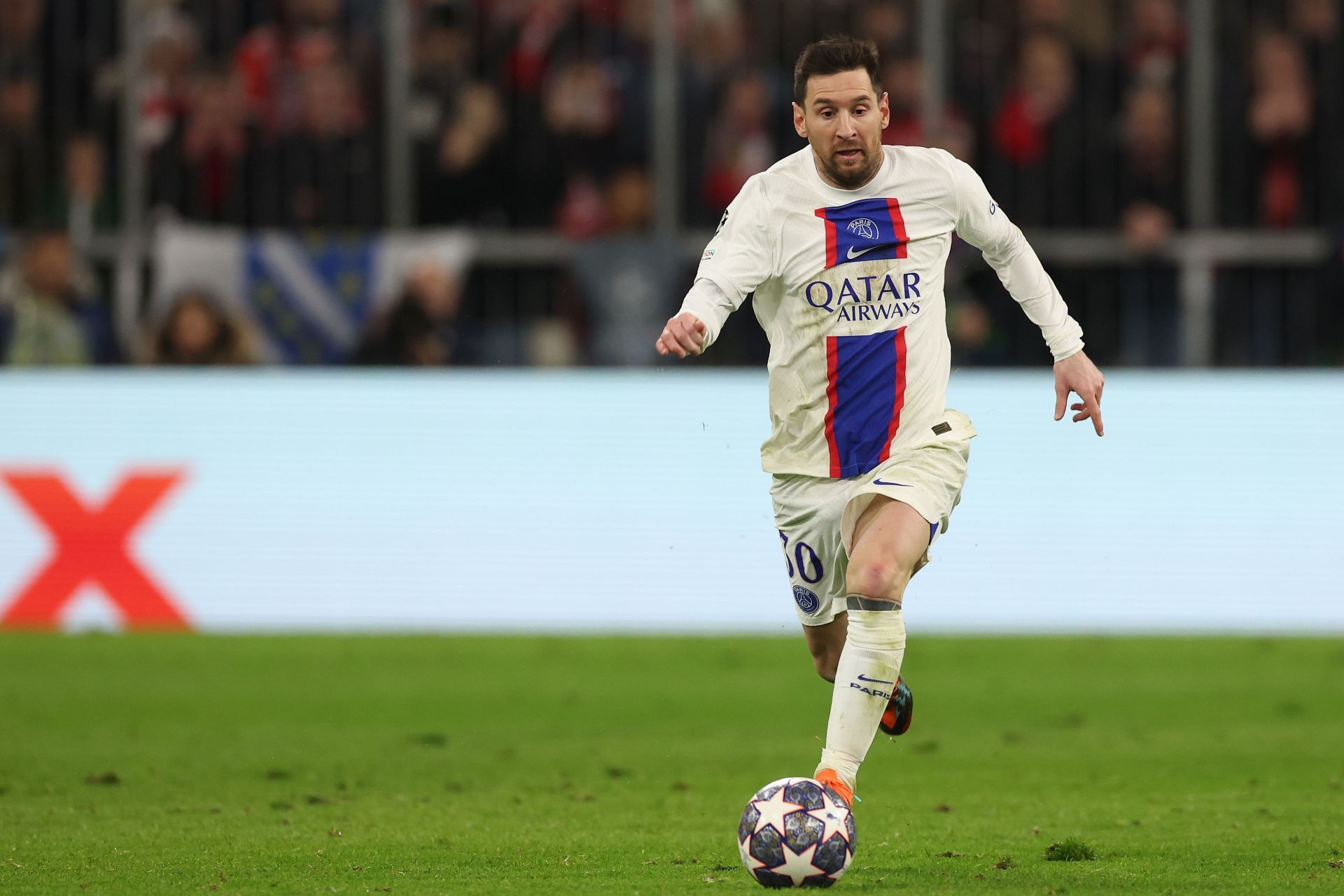 Lionel Messi during FC Bayern München v Paris Saint-Germain: Round of 16 Second Leg - UEFA Champions League