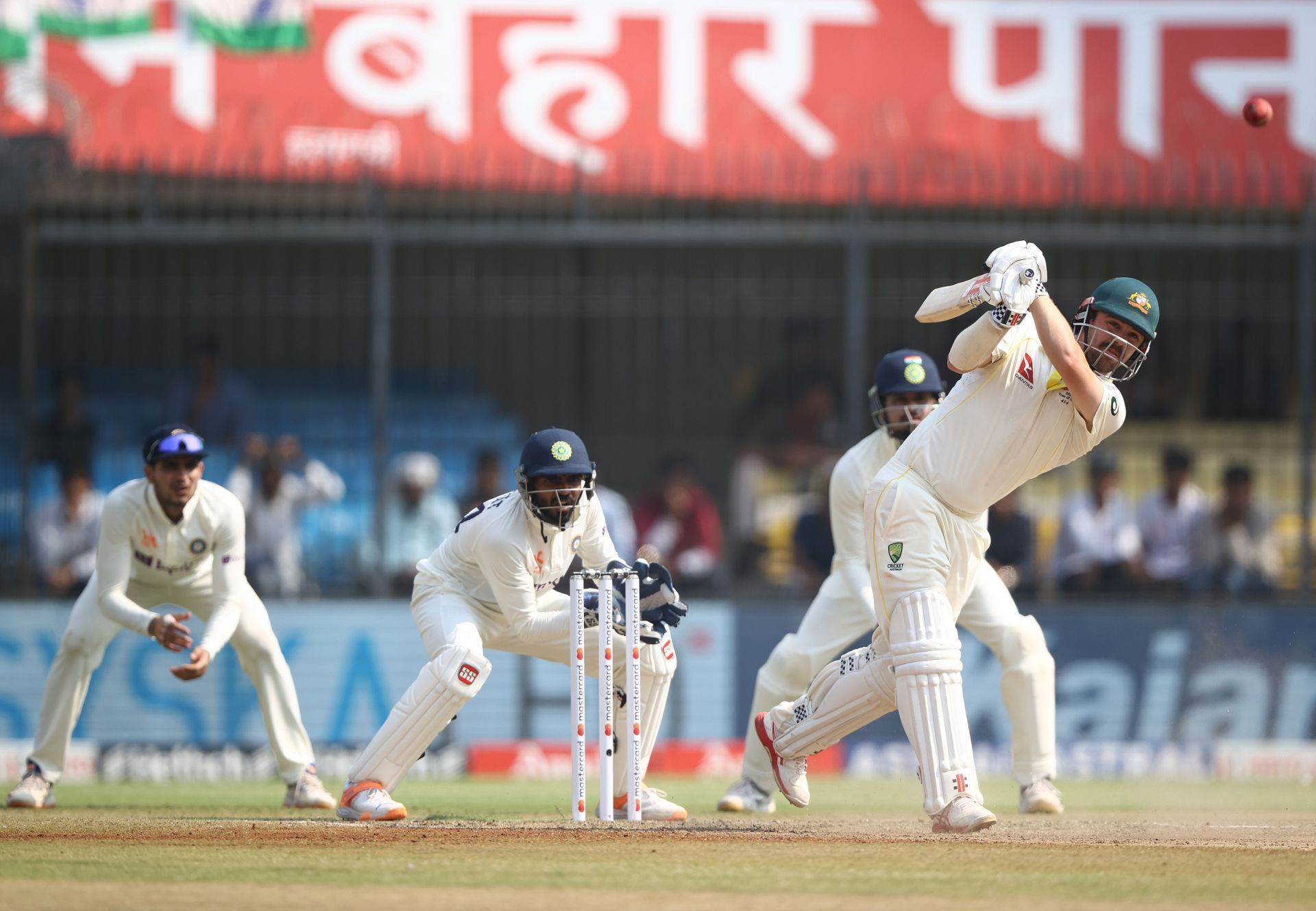 Travis Head during his second-innings knock of 49*. (Credits: Getty)