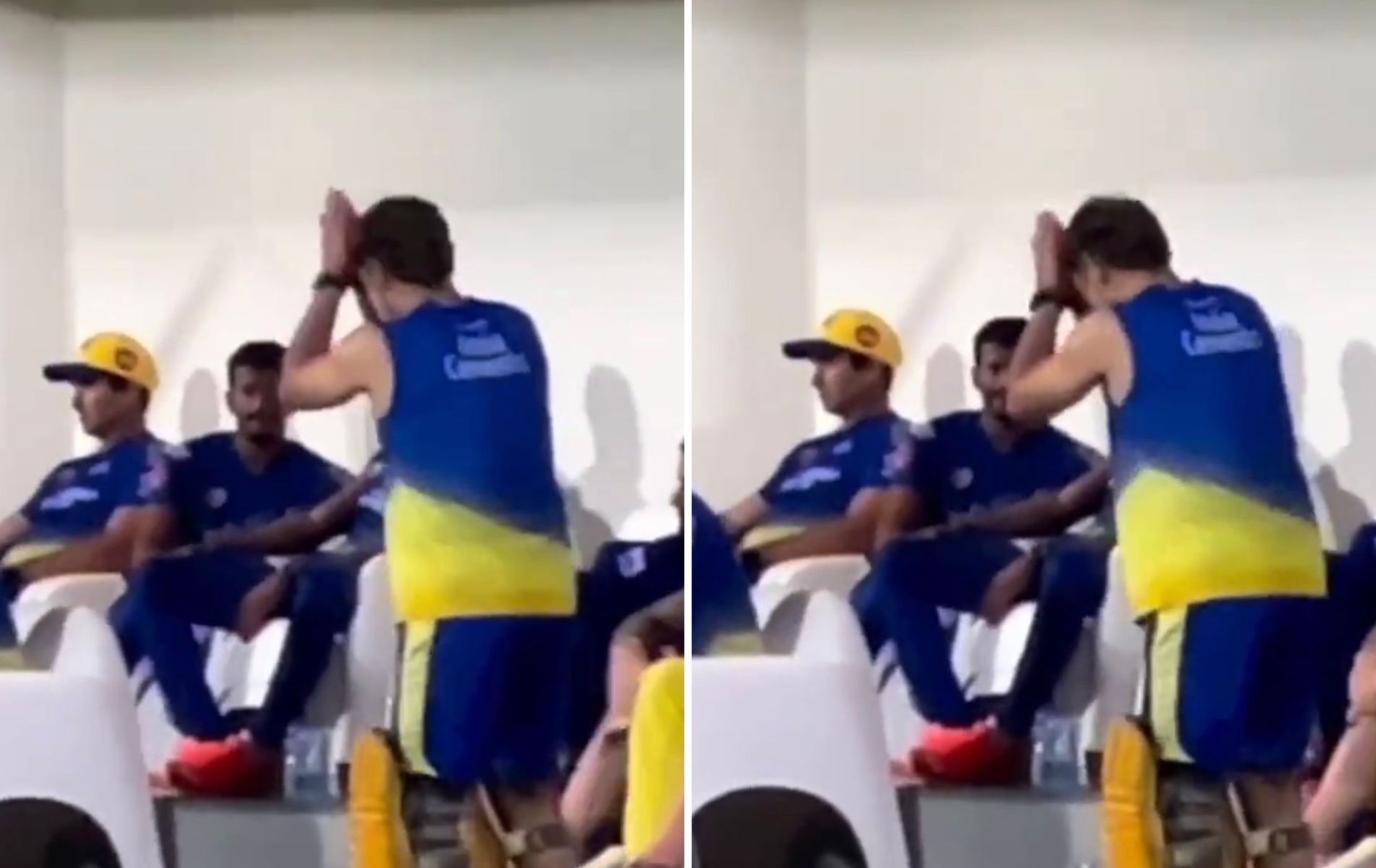 MS Dhoni greeting CSK fans. (Pics: Twitter)