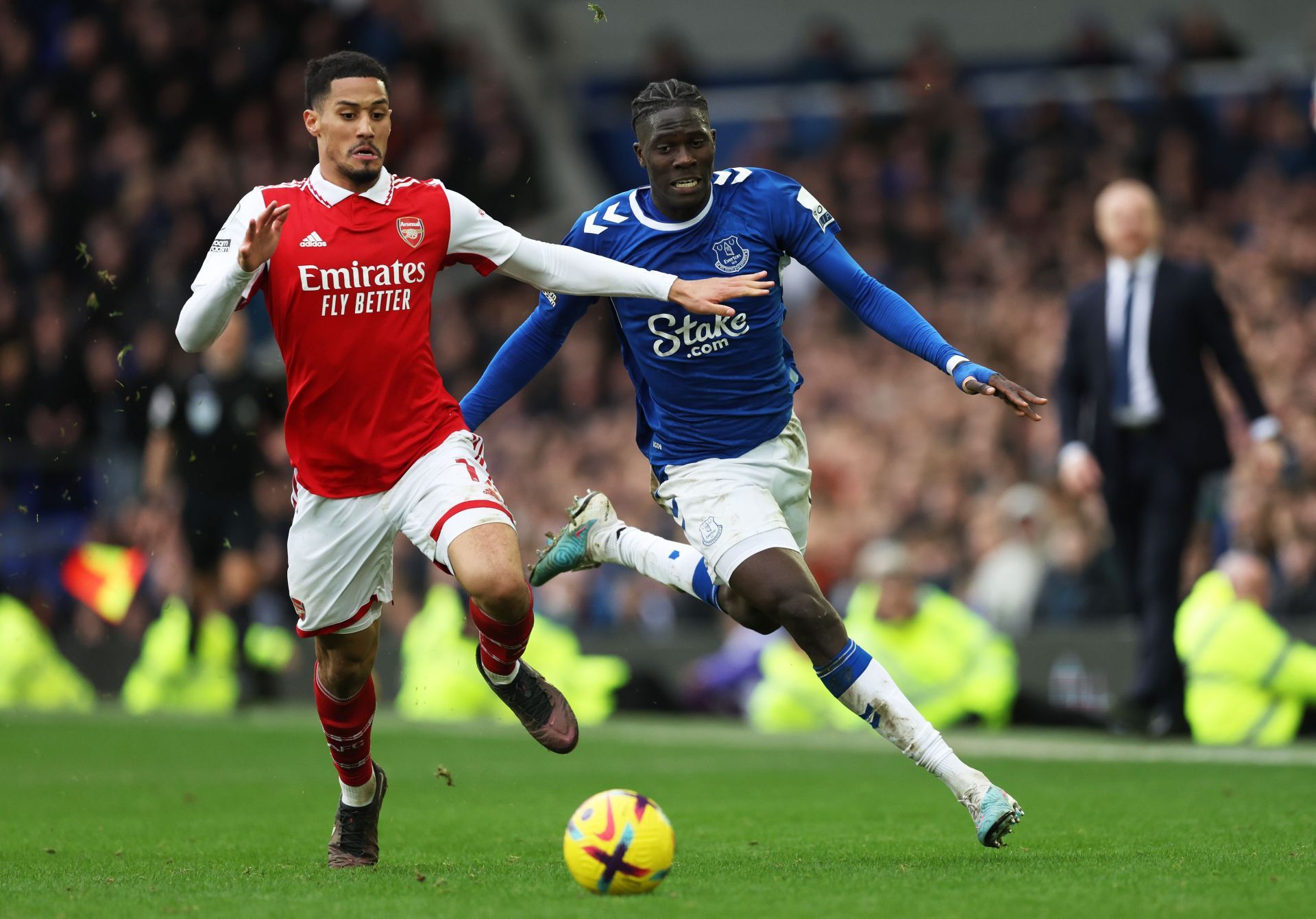 William Saliba (left) has been outstanding this season at the Emirates.