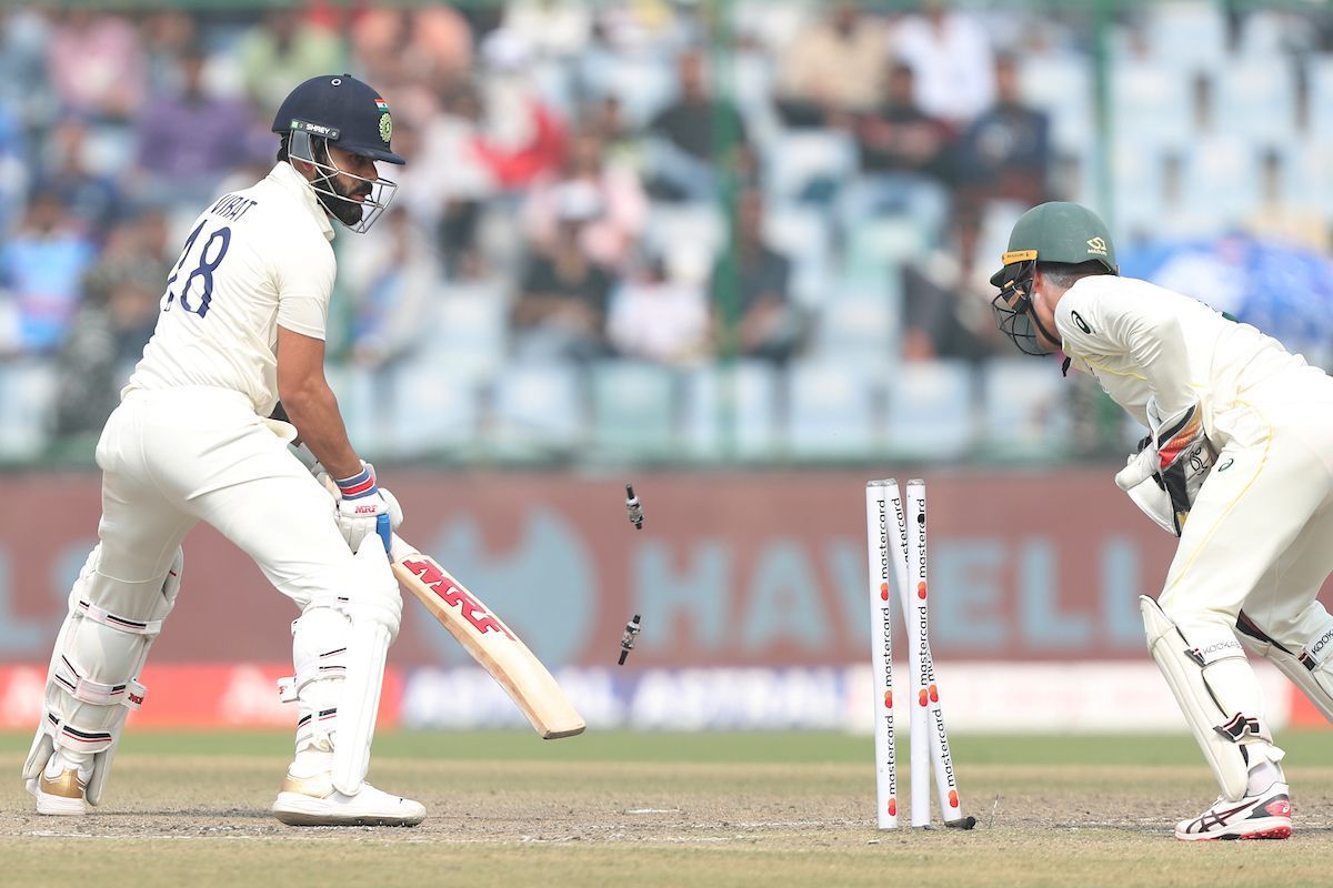 Virat Kohli was stumped by Alex Carey in Delhi. (Image Credits: Twitter