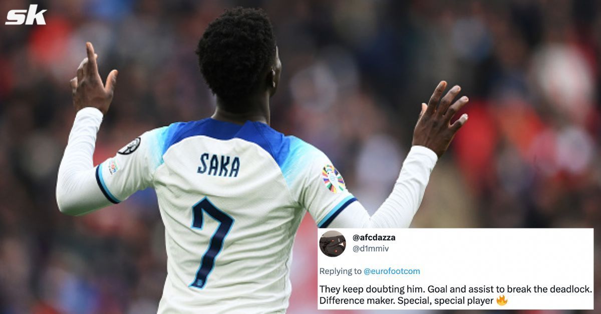 Arsenal star Bukayo Saka netted for England against Ukraine. 