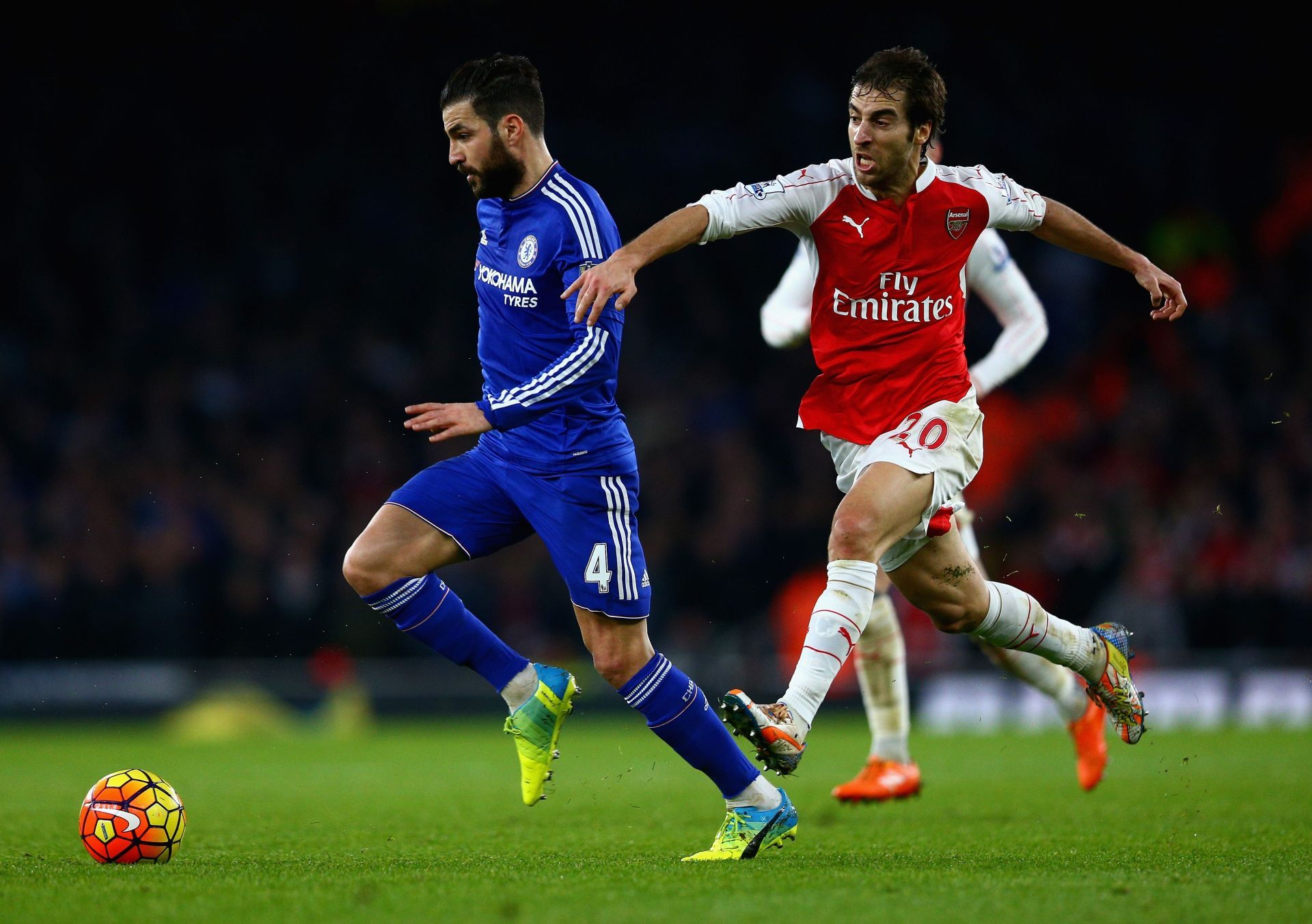 Cesc Fabregas in action for Chelsea against the Gunners.