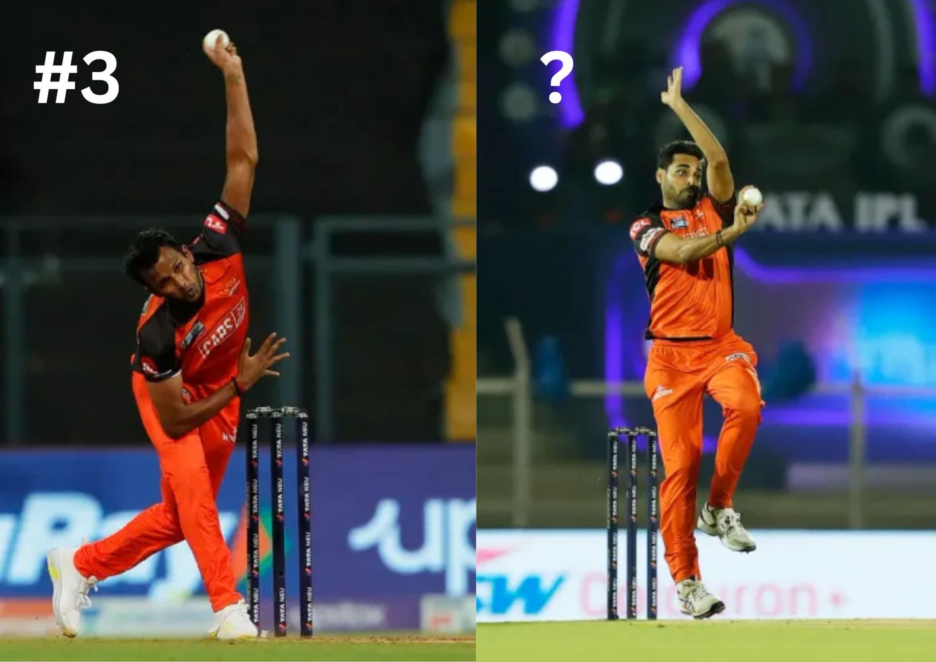 T Natarajan and Bhuvneshwar Kumar remain pivotal players in the SRH ranks even today (Picture Credits: IPL).