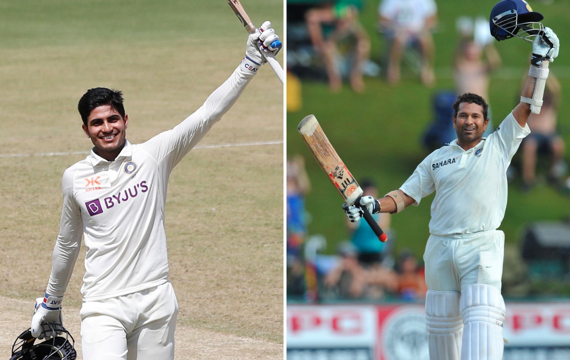 Shubman Gill (L) and Sachin Tendulkar (R). (Pics: Twitter/Getty)