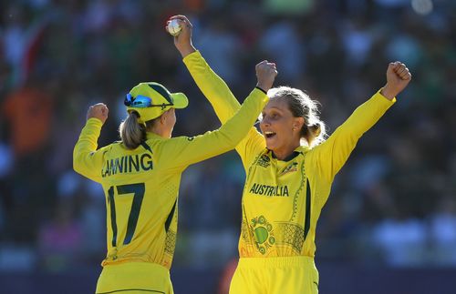 Australia Women’s all-rounder Ashleigh Gardner (right). Pic Getty Images