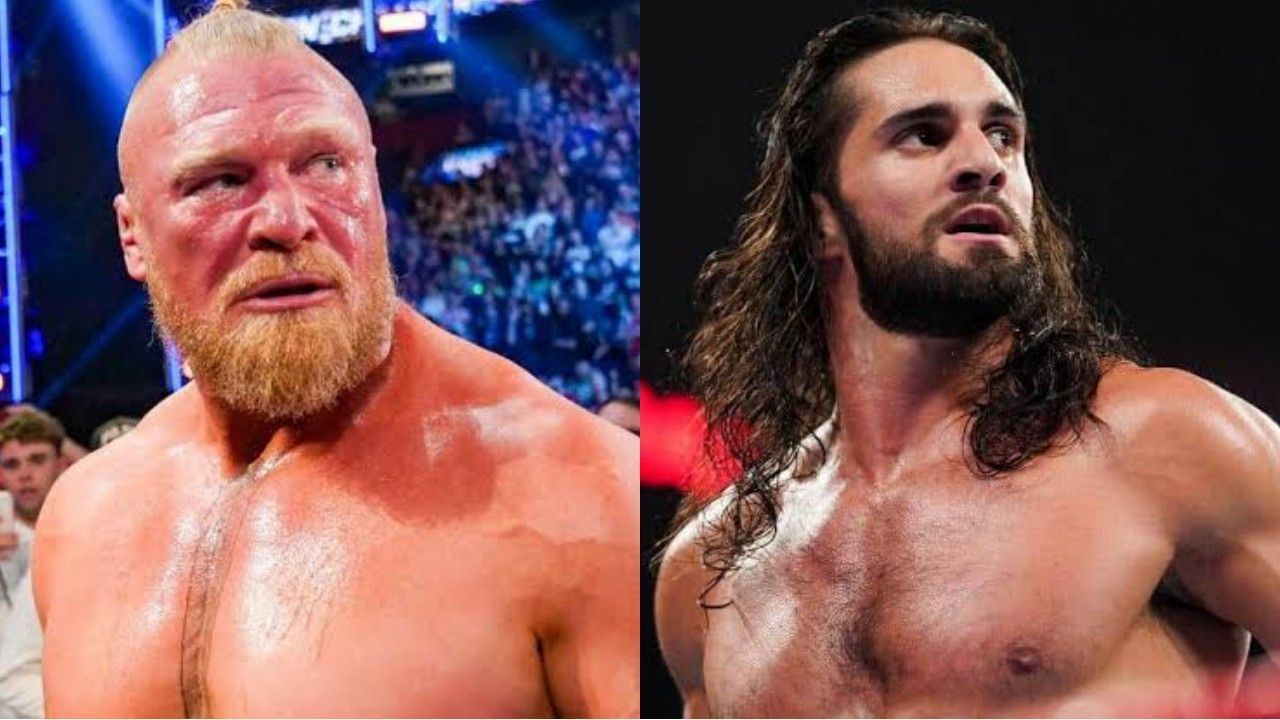 WWE सुपरस्टार्स ब्रॉक लैसनर और सैथ रॉलिंस 