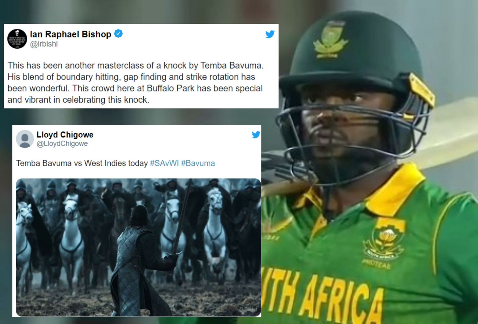 Twitterati hails Temba Bavuma after his valiant 144 on Saturday. 