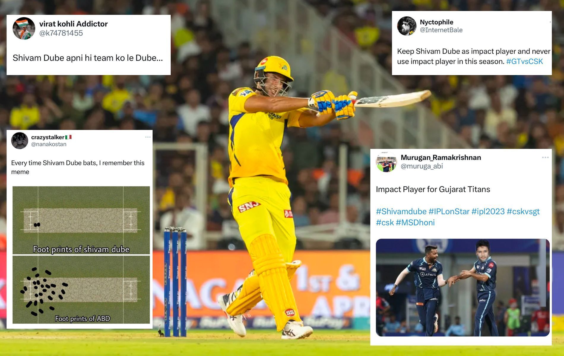 Shivam Dube faced wrath of fans for his batting performance. (Pics: IPLT20.com/Twitter)